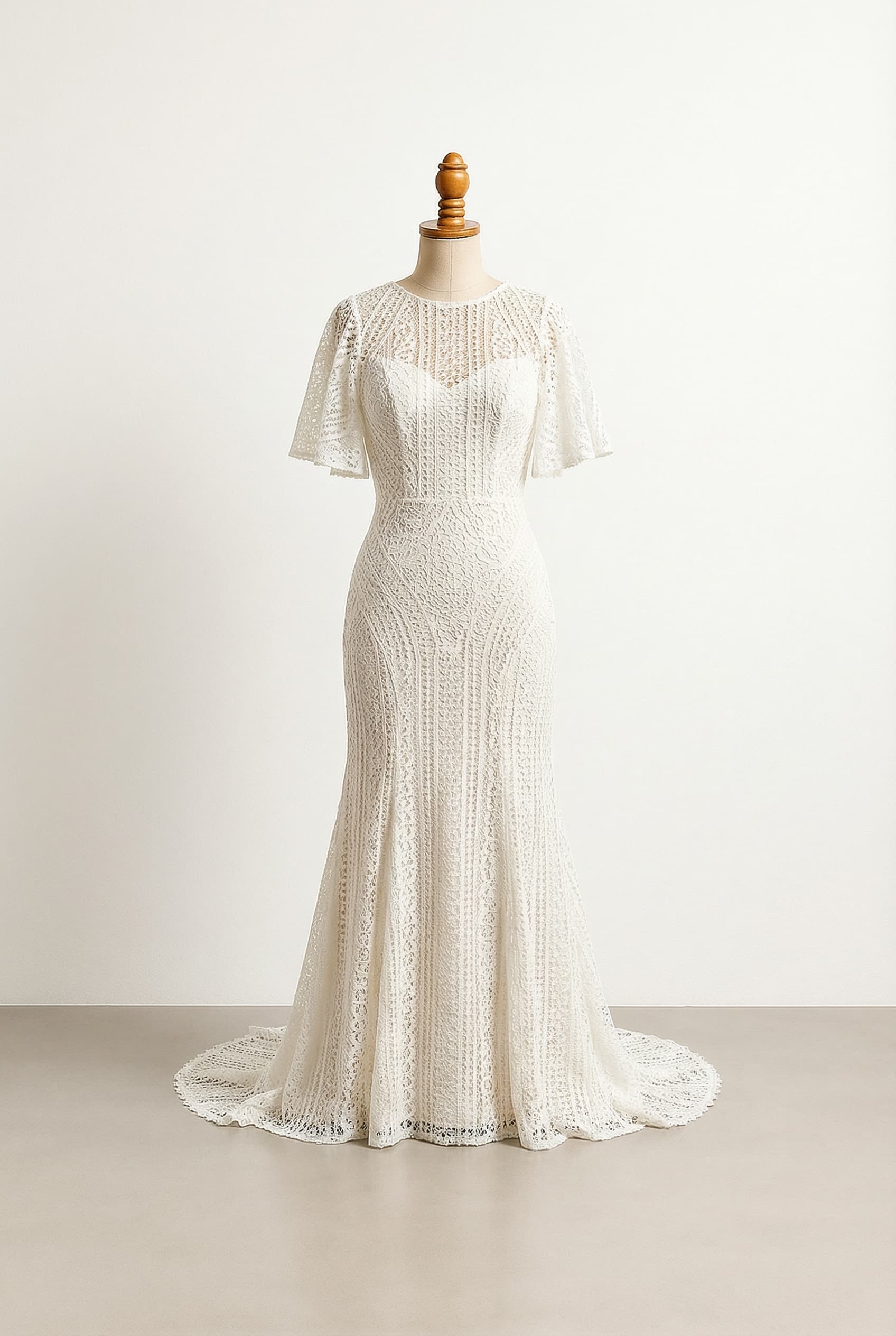 A romantic wedding dress with elegant details