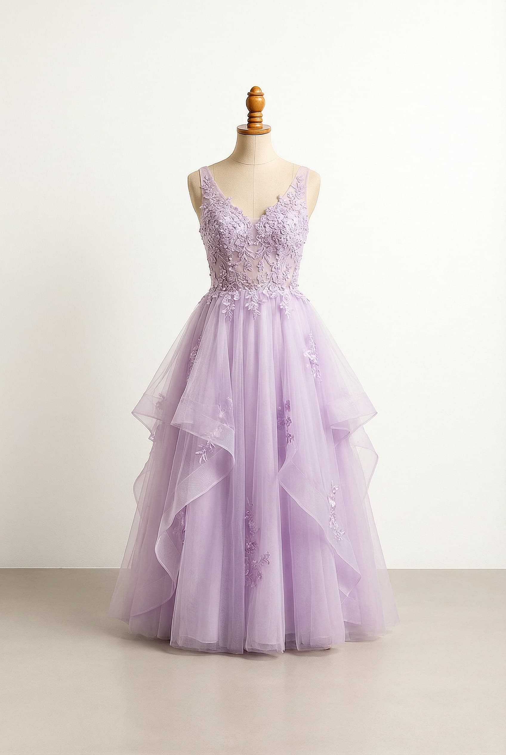 A romantic wedding dress with elegant details