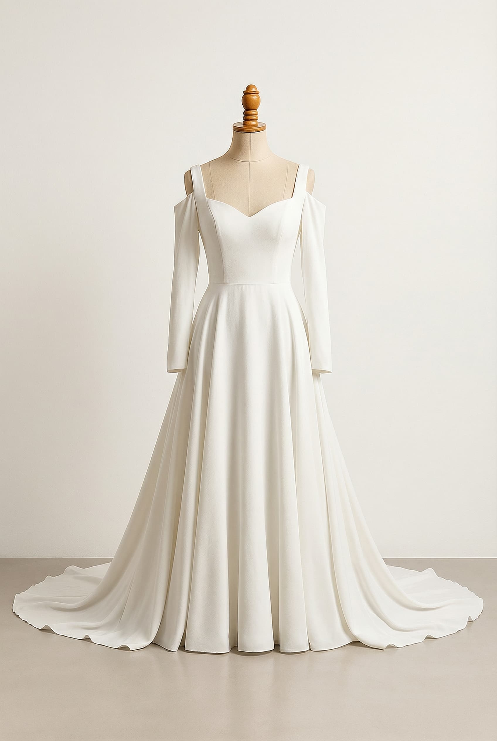 A romantic wedding dress with elegant details
