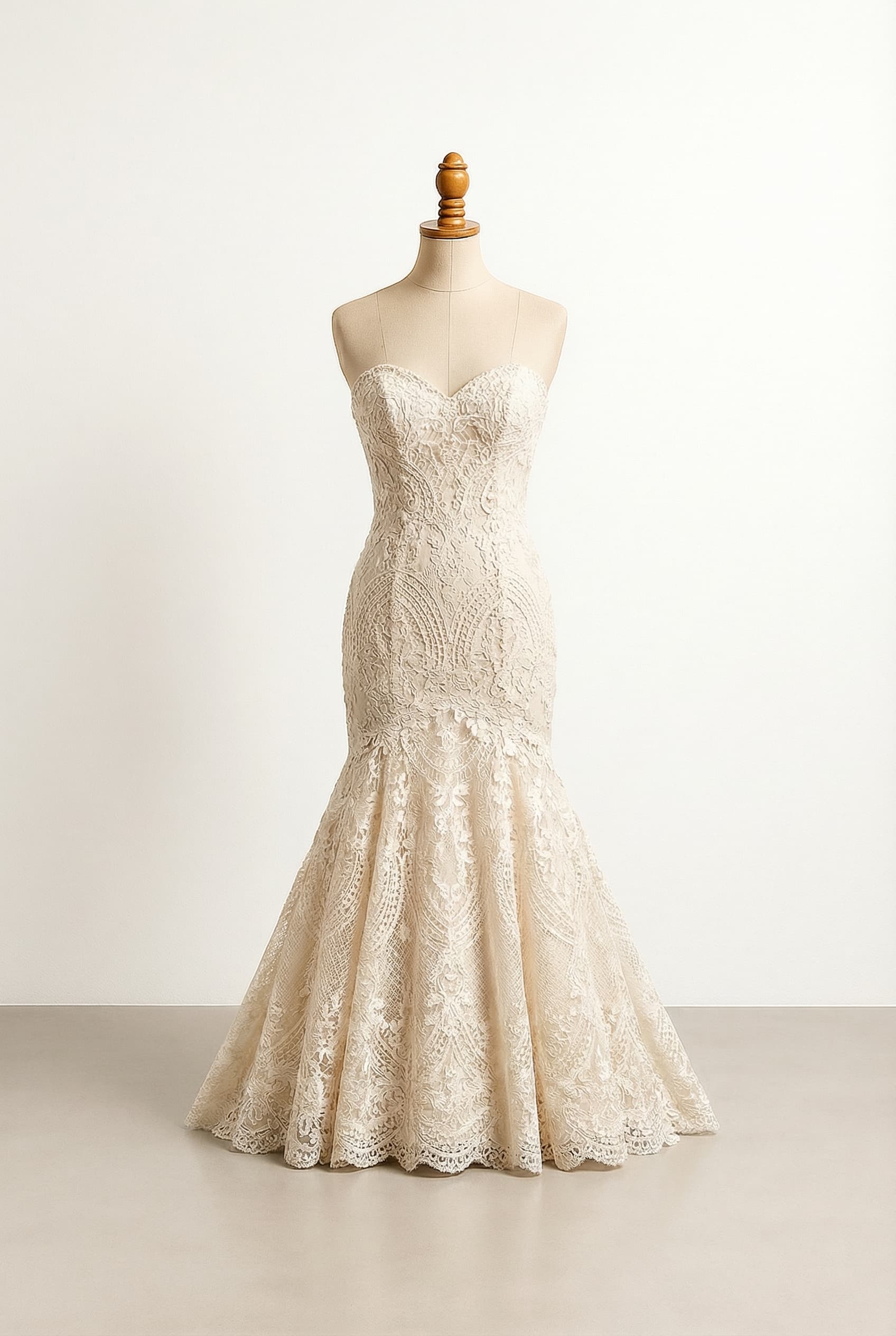 A romantic wedding dress with elegant details