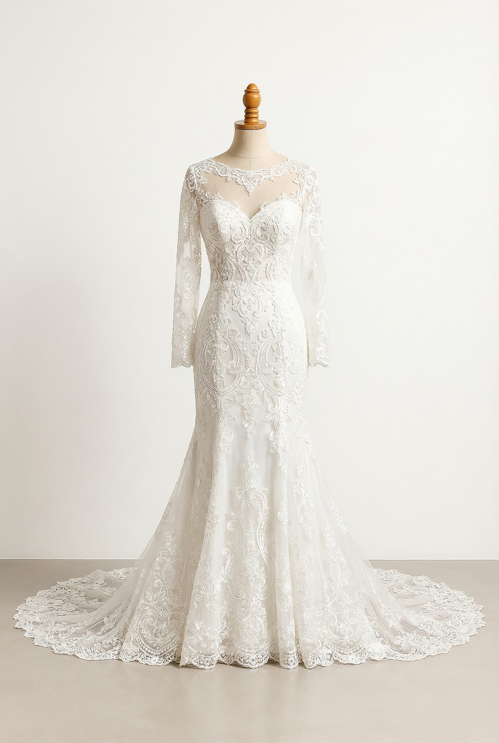 A romantic wedding dress with elegant details