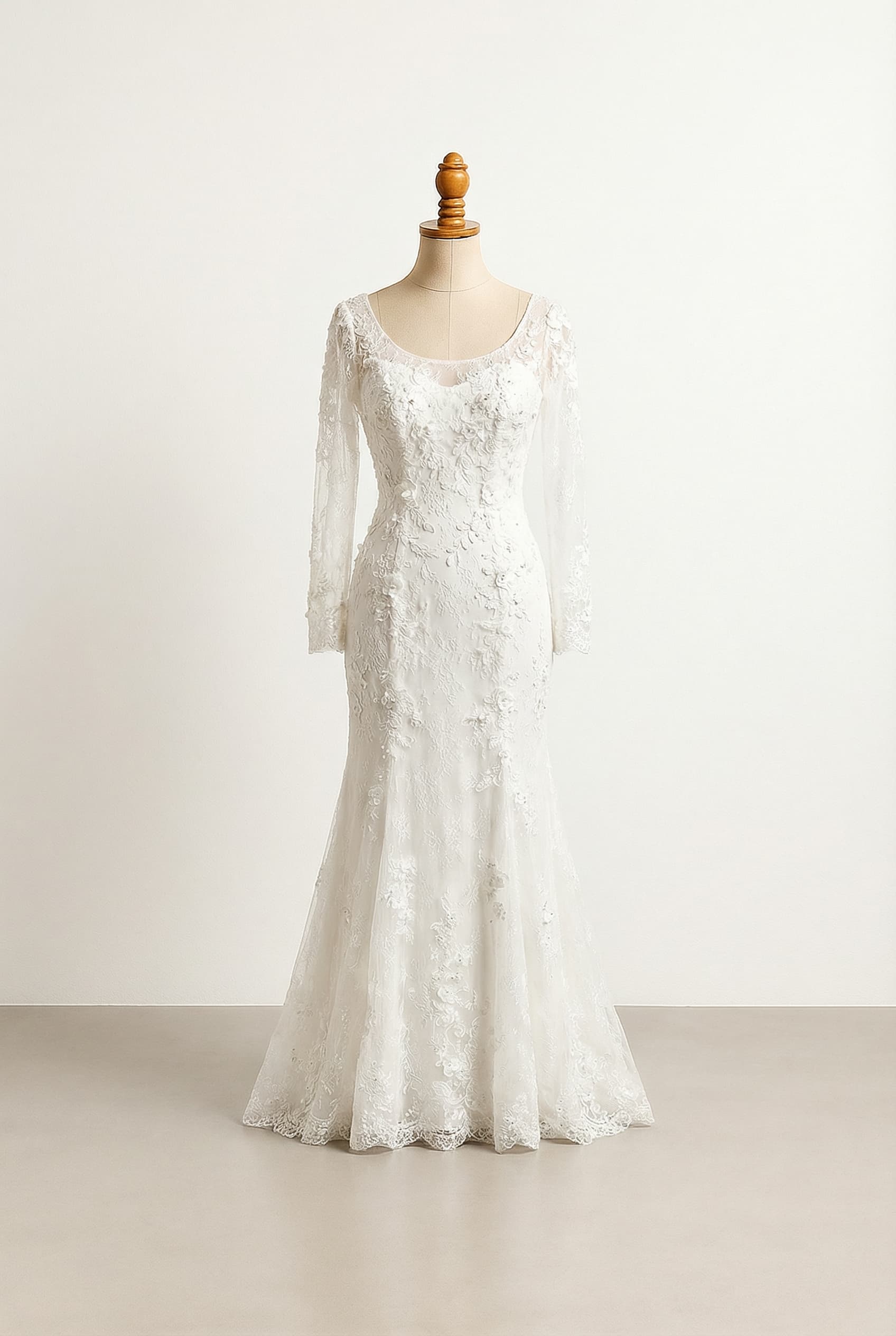 A romantic wedding dress with elegant details