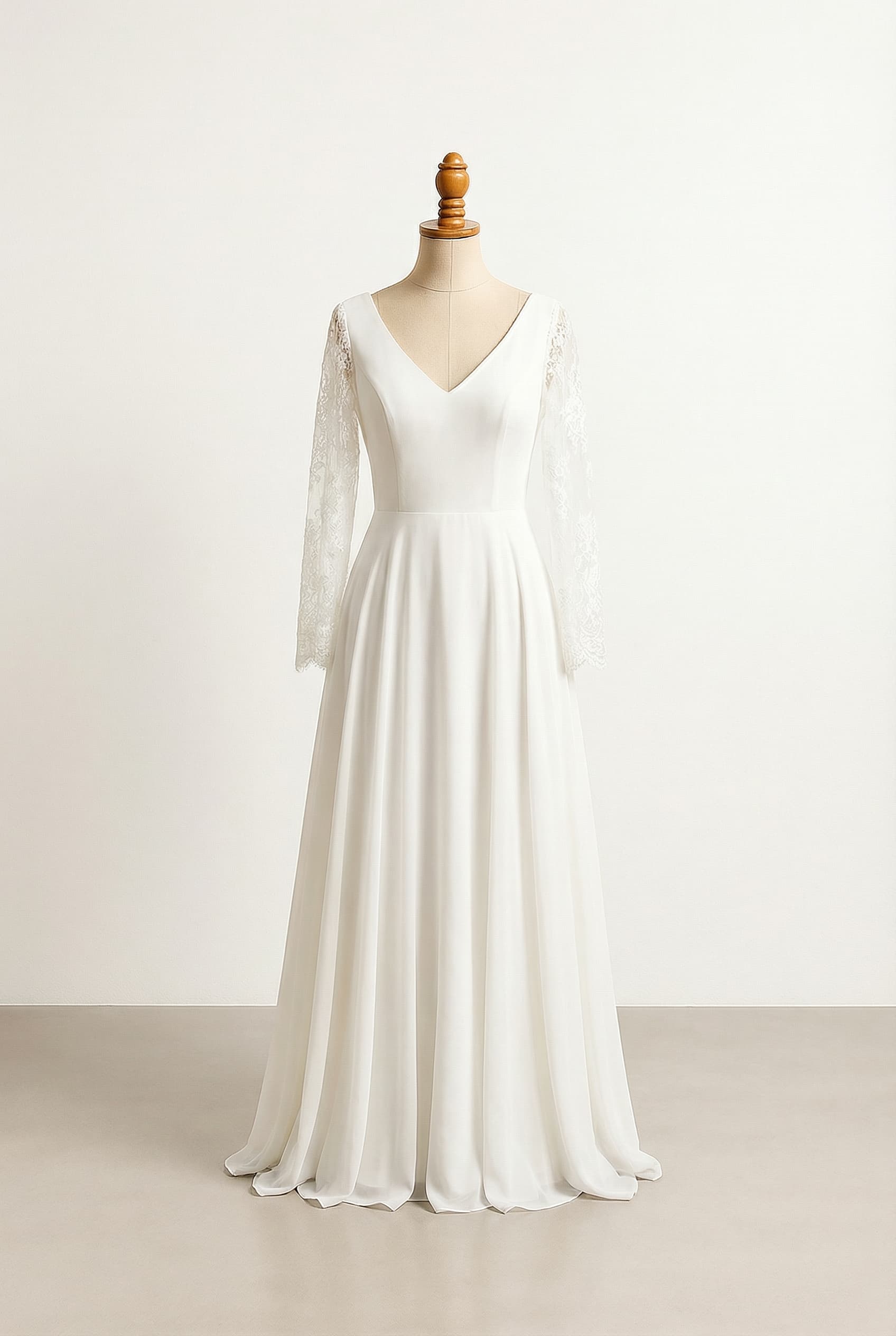 A romantic wedding dress with elegant details