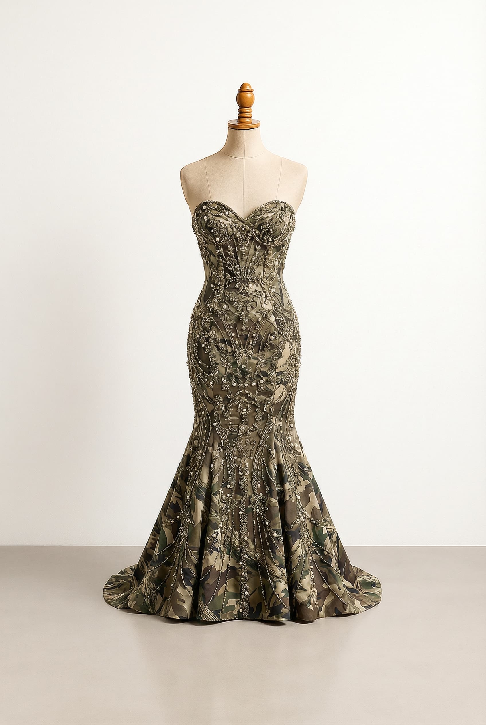 A romantic wedding dress with elegant details