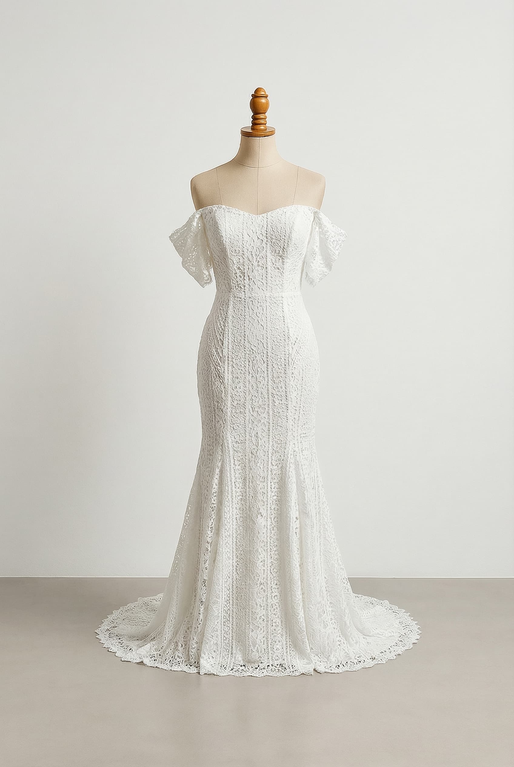 A romantic wedding dress with elegant details