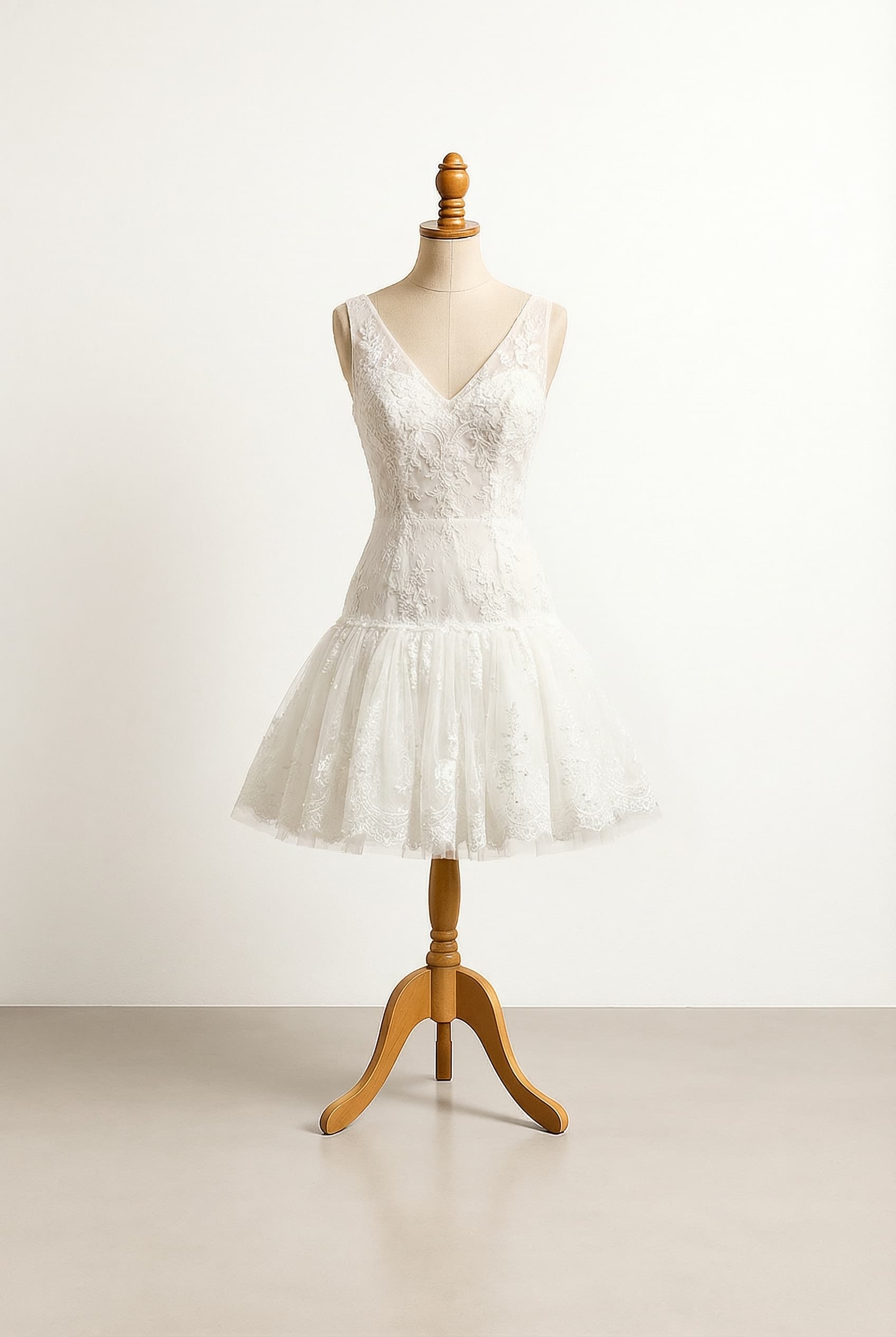 A romantic wedding dress with elegant details