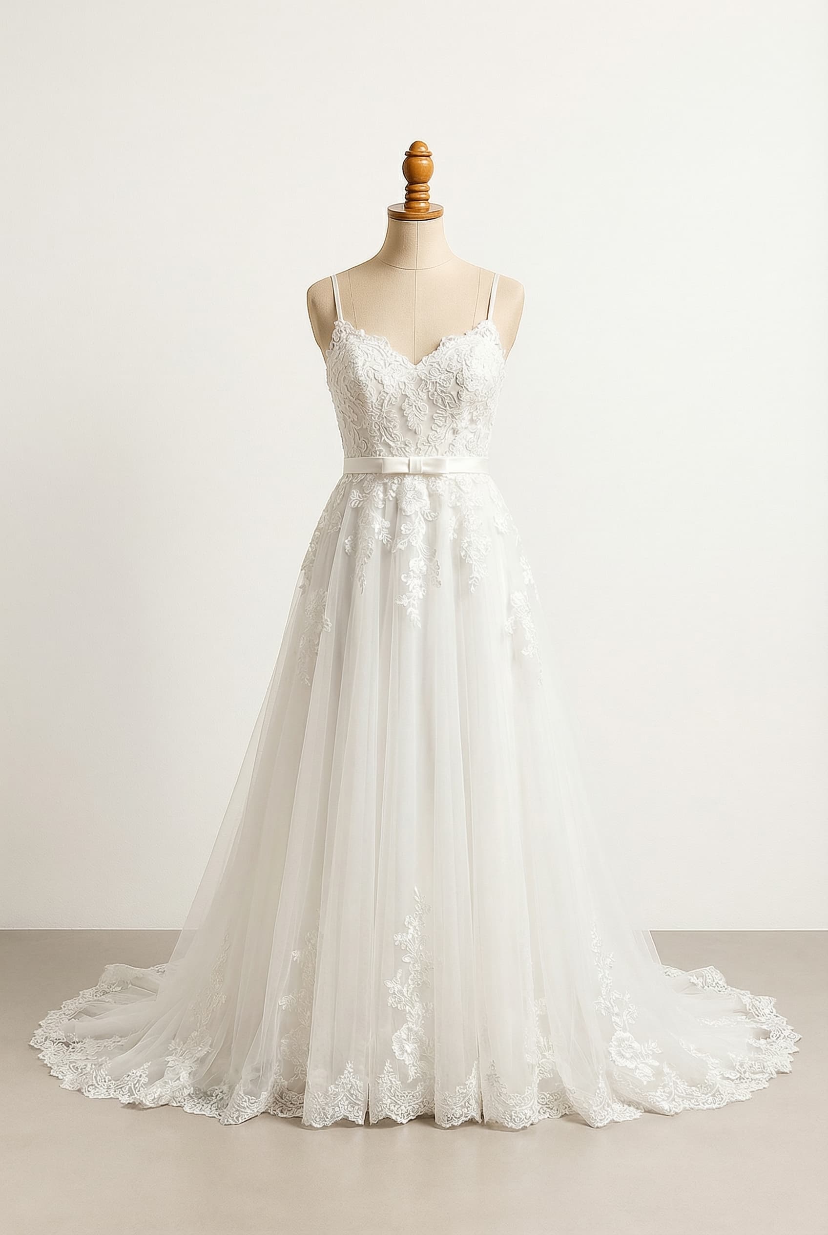 A romantic wedding dress with elegant details