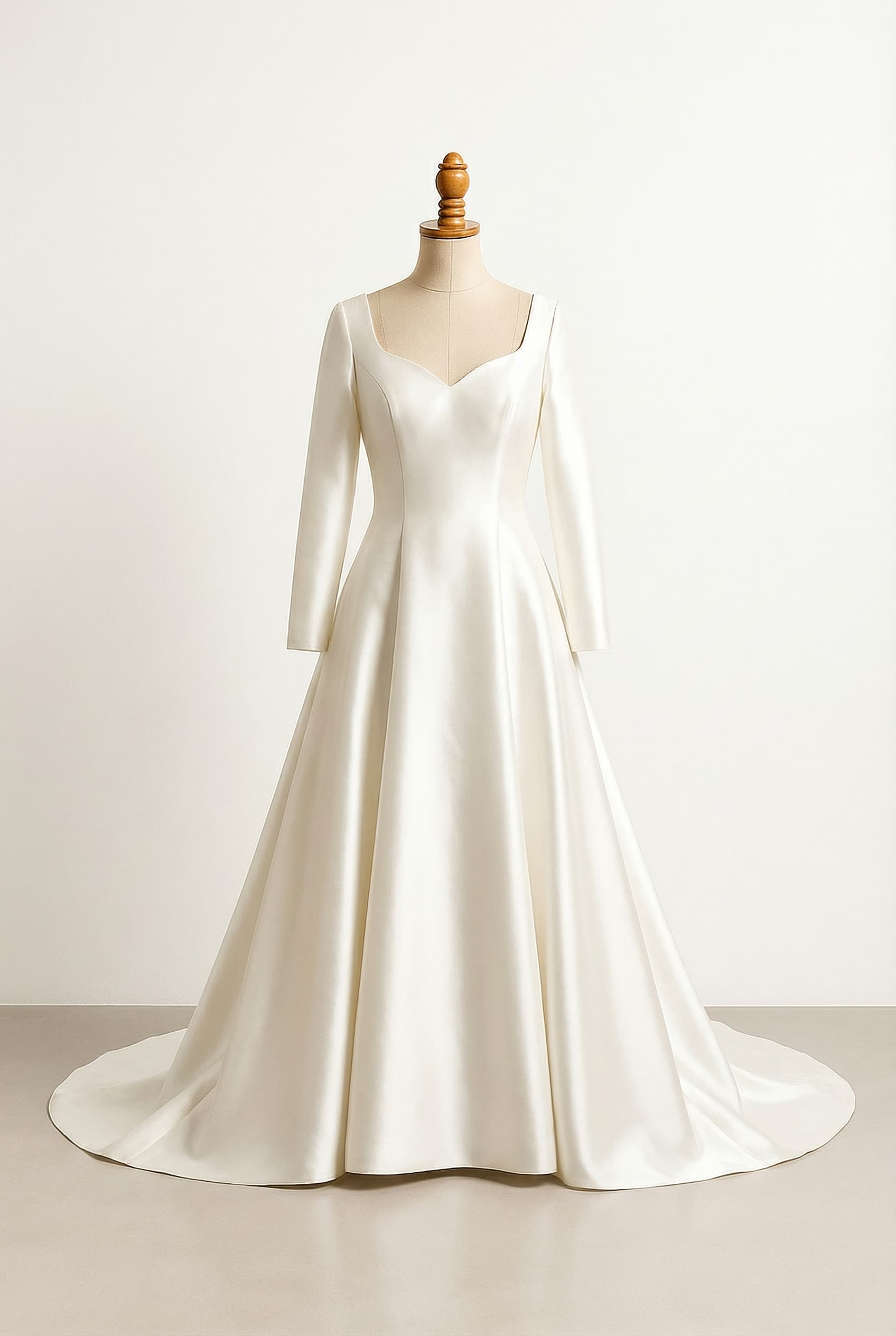 I want a balanced wedding dress with a voluminous skirt