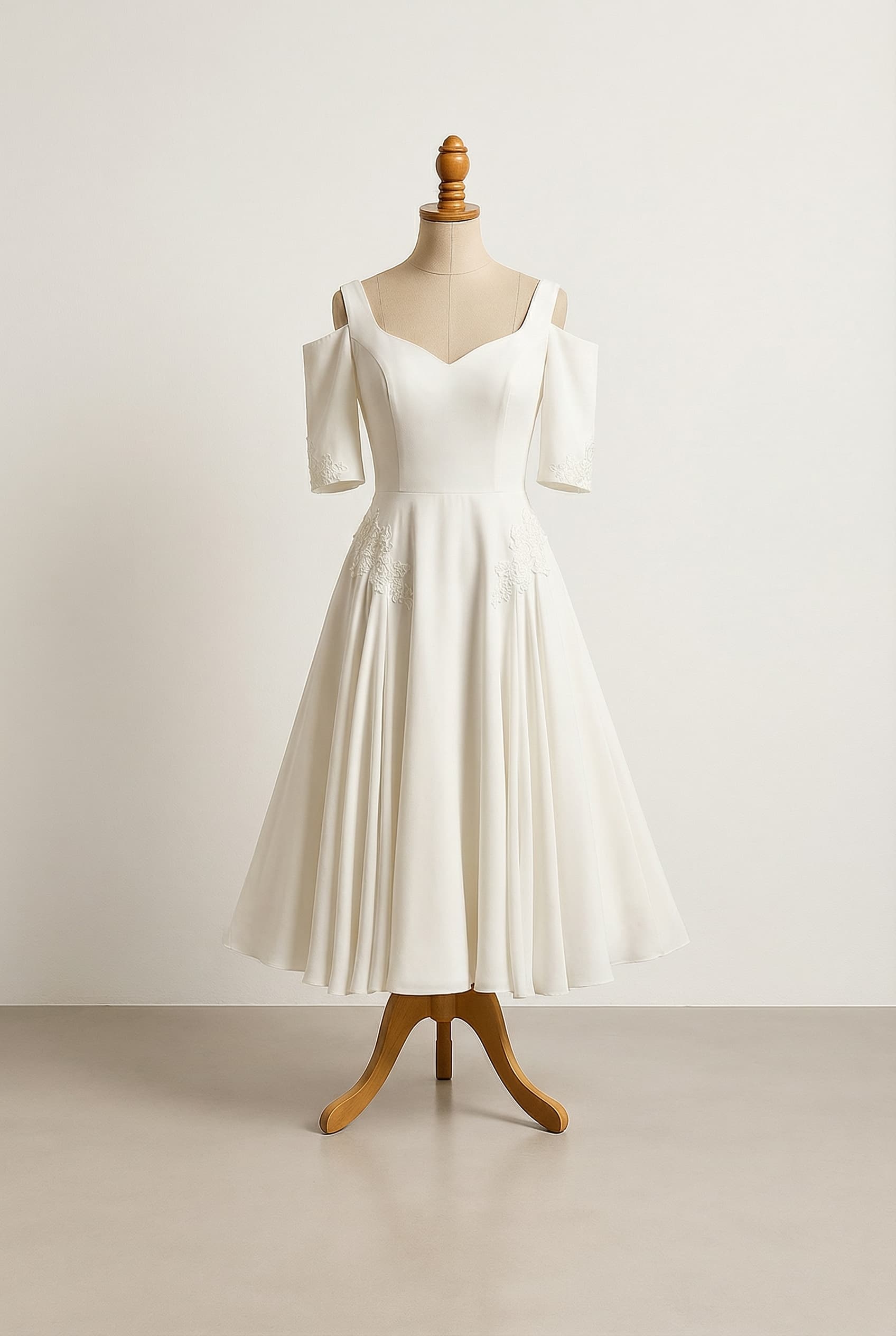 A romantic wedding dress with elegant details