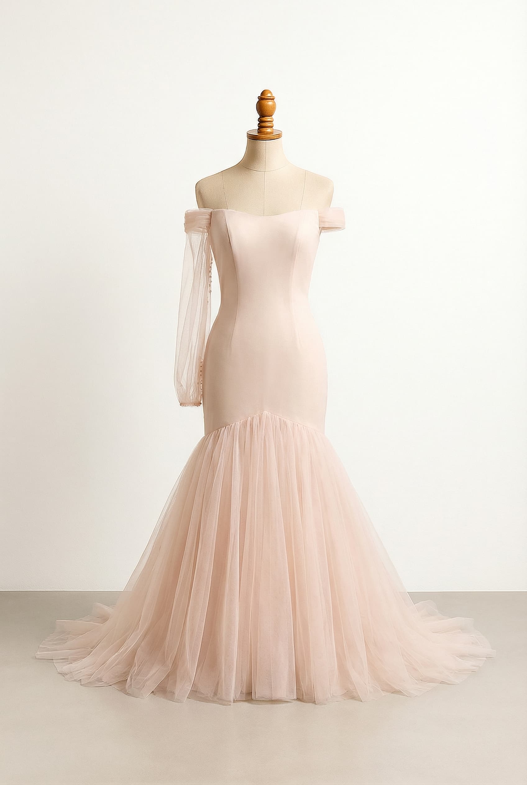 A romantic wedding dress with elegant details