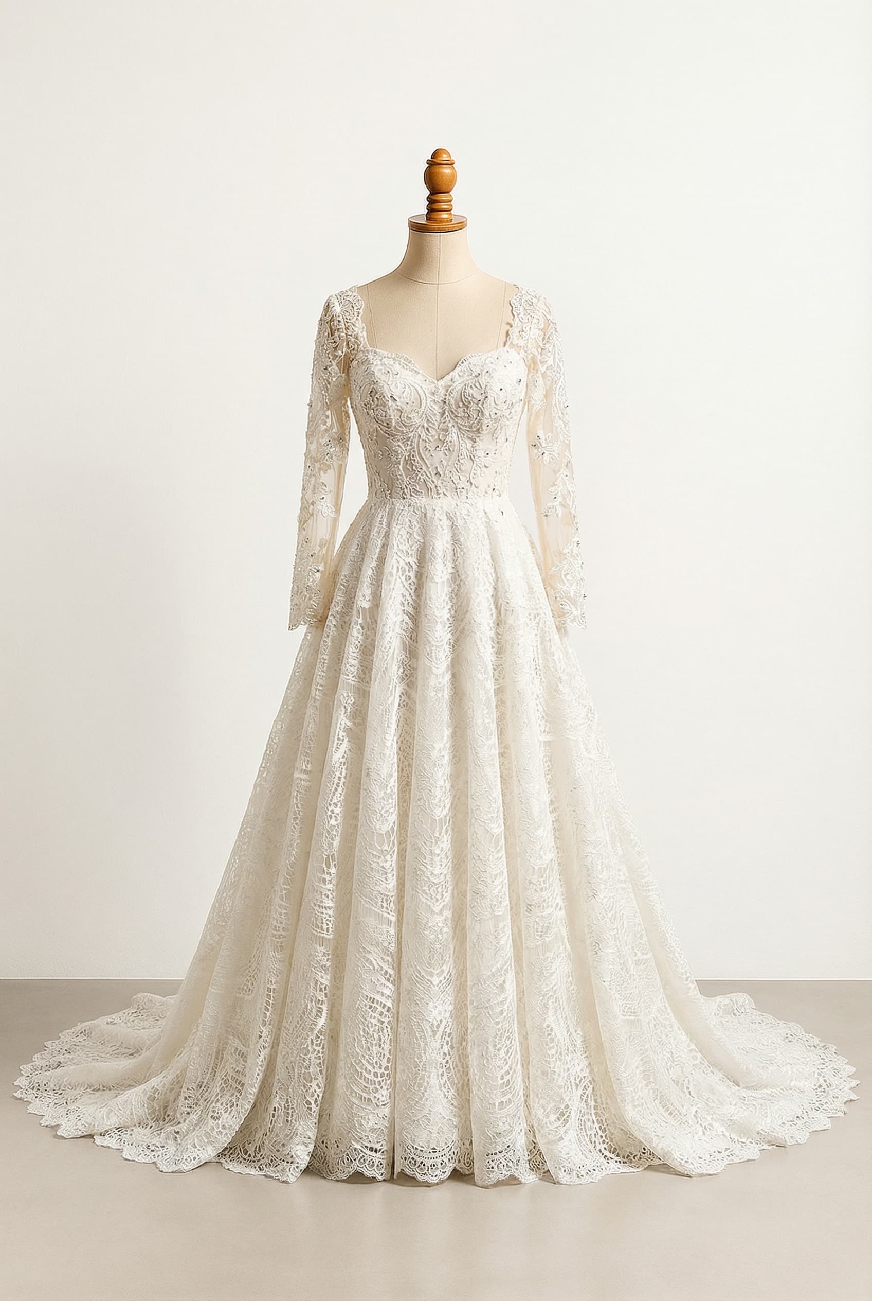 A romantic wedding dress with elegant details