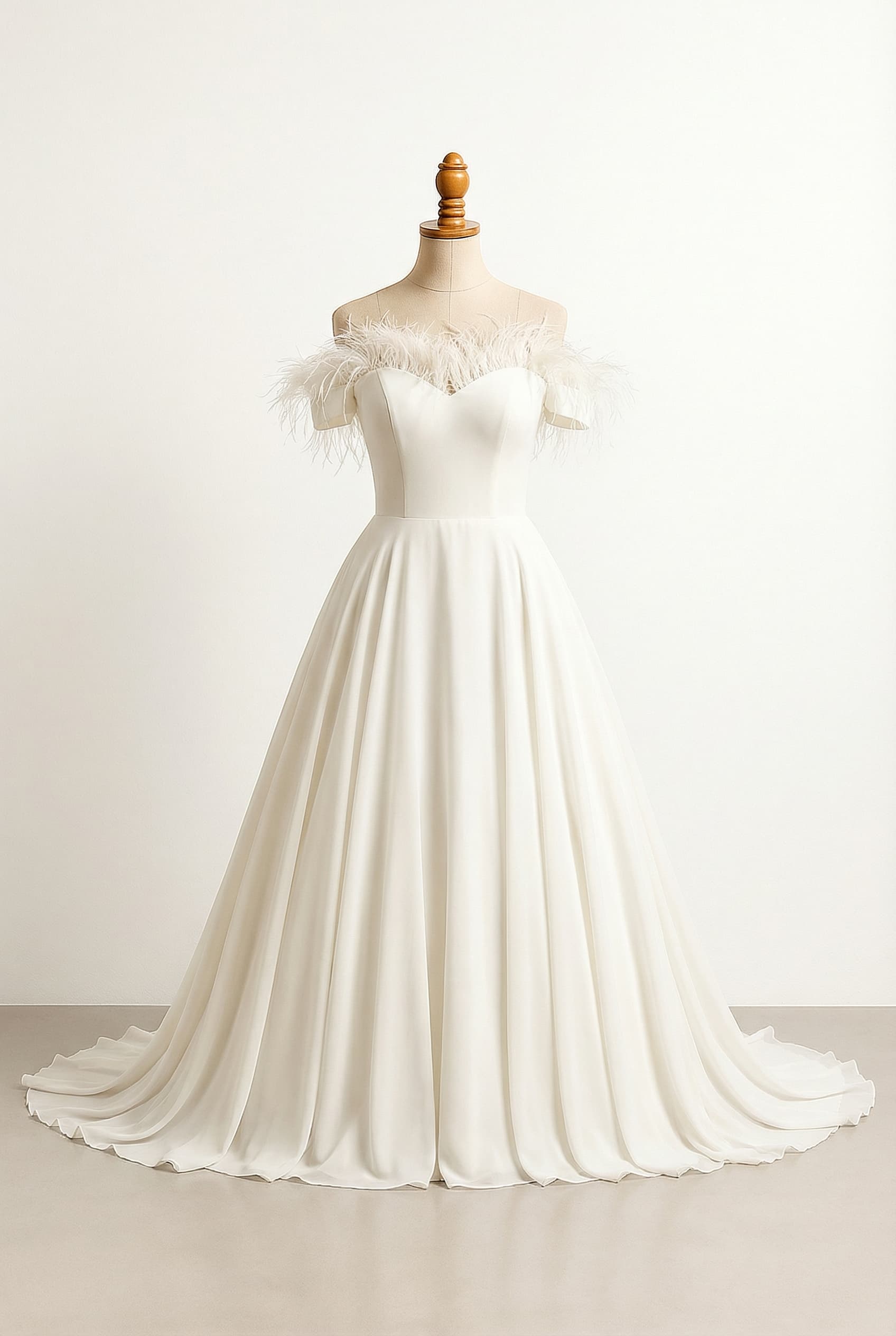 A romantic wedding dress with elegant details