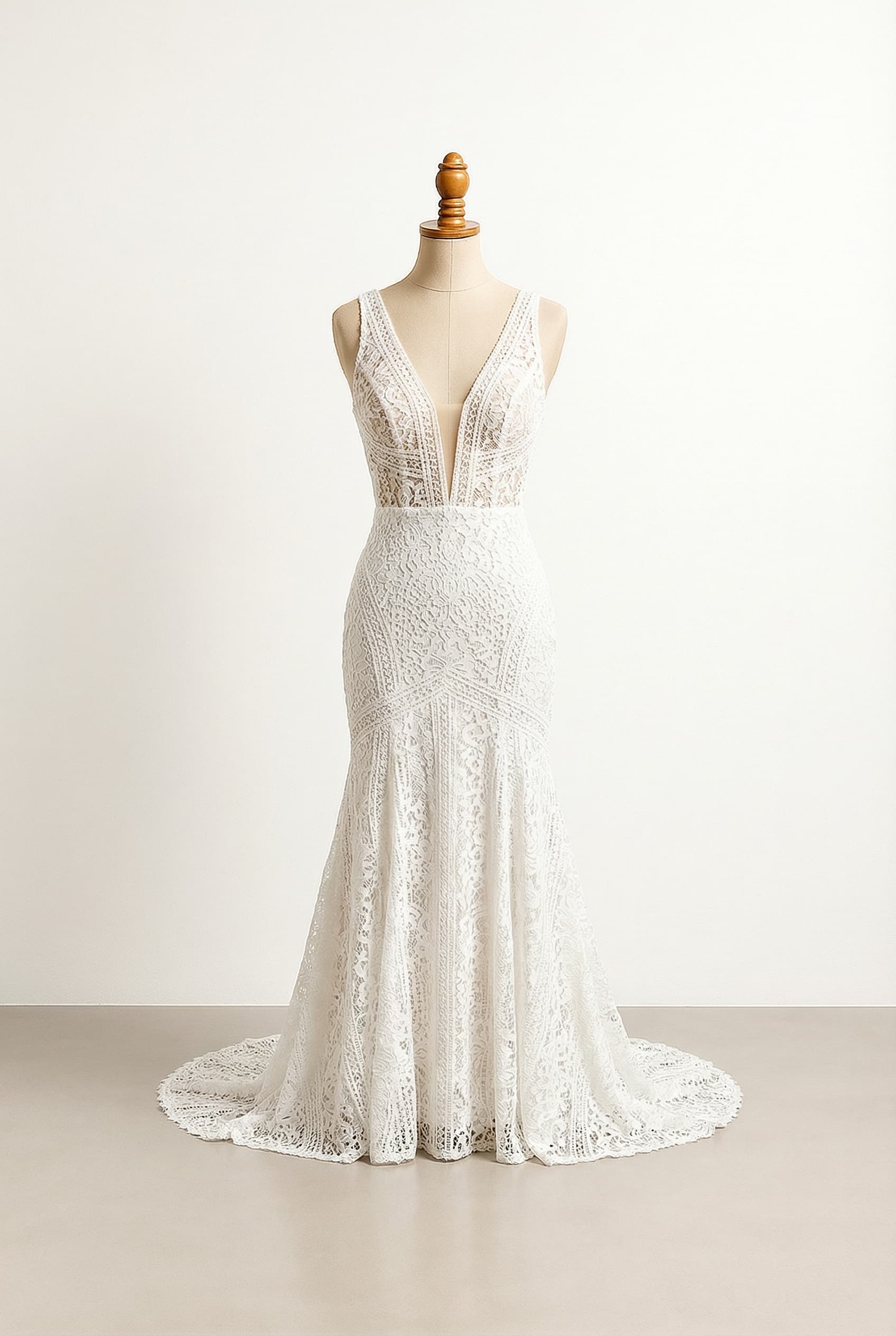 A romantic wedding dress with elegant details