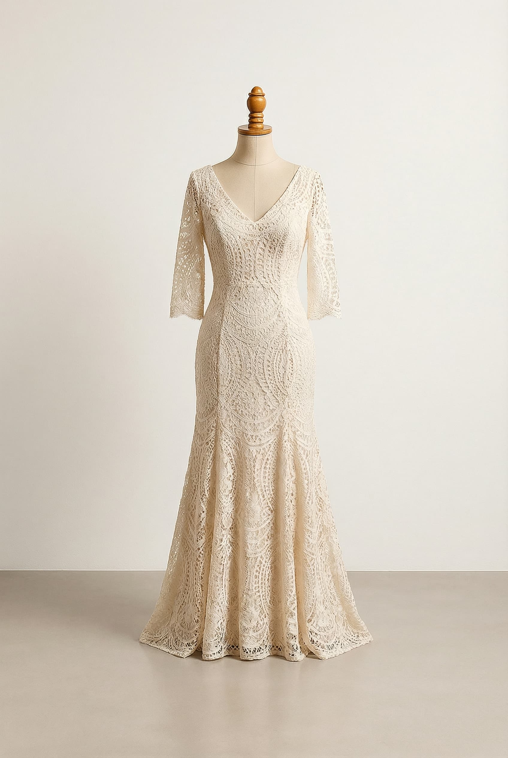 A romantic wedding dress with elegant details