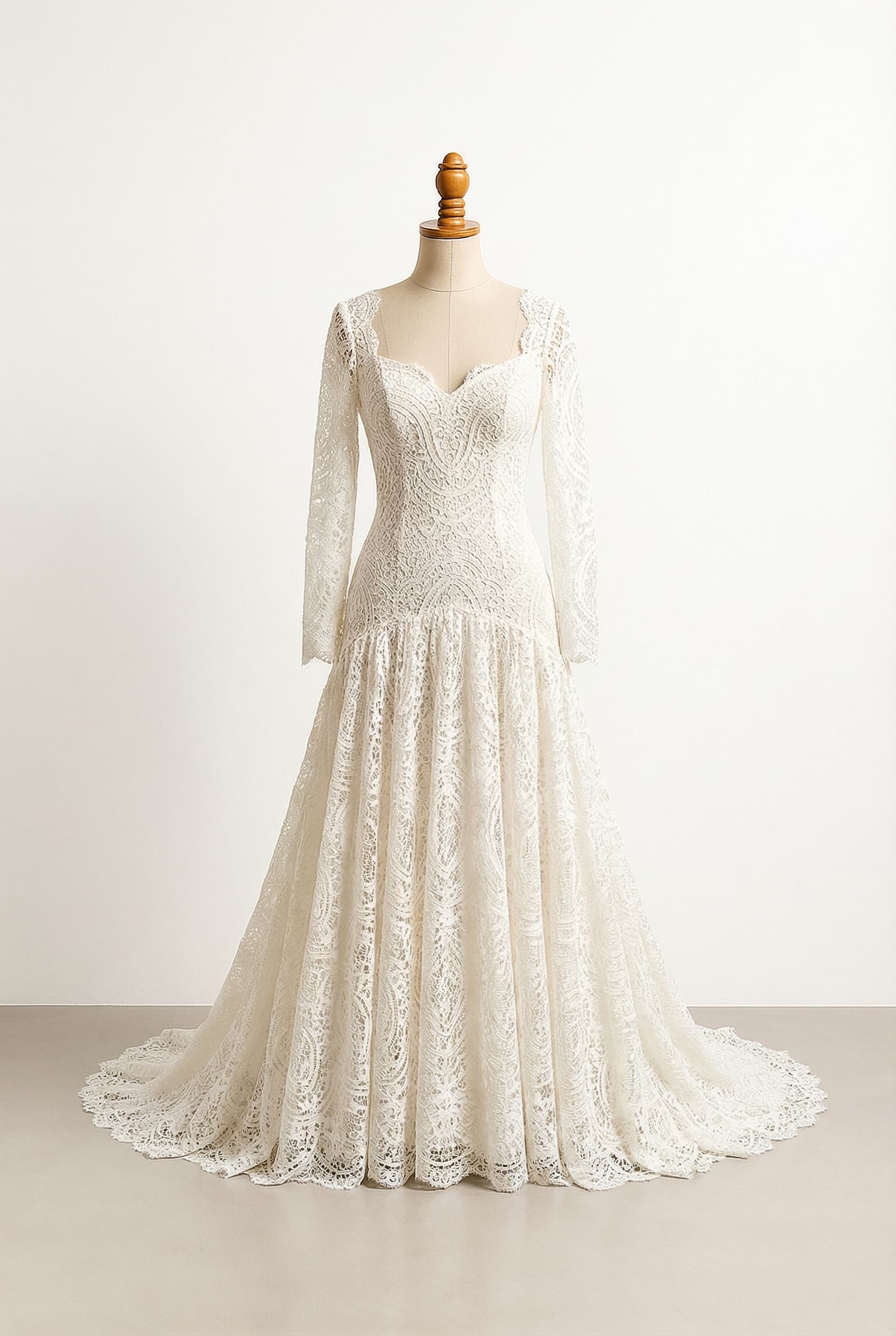 A romantic wedding dress with elegant details