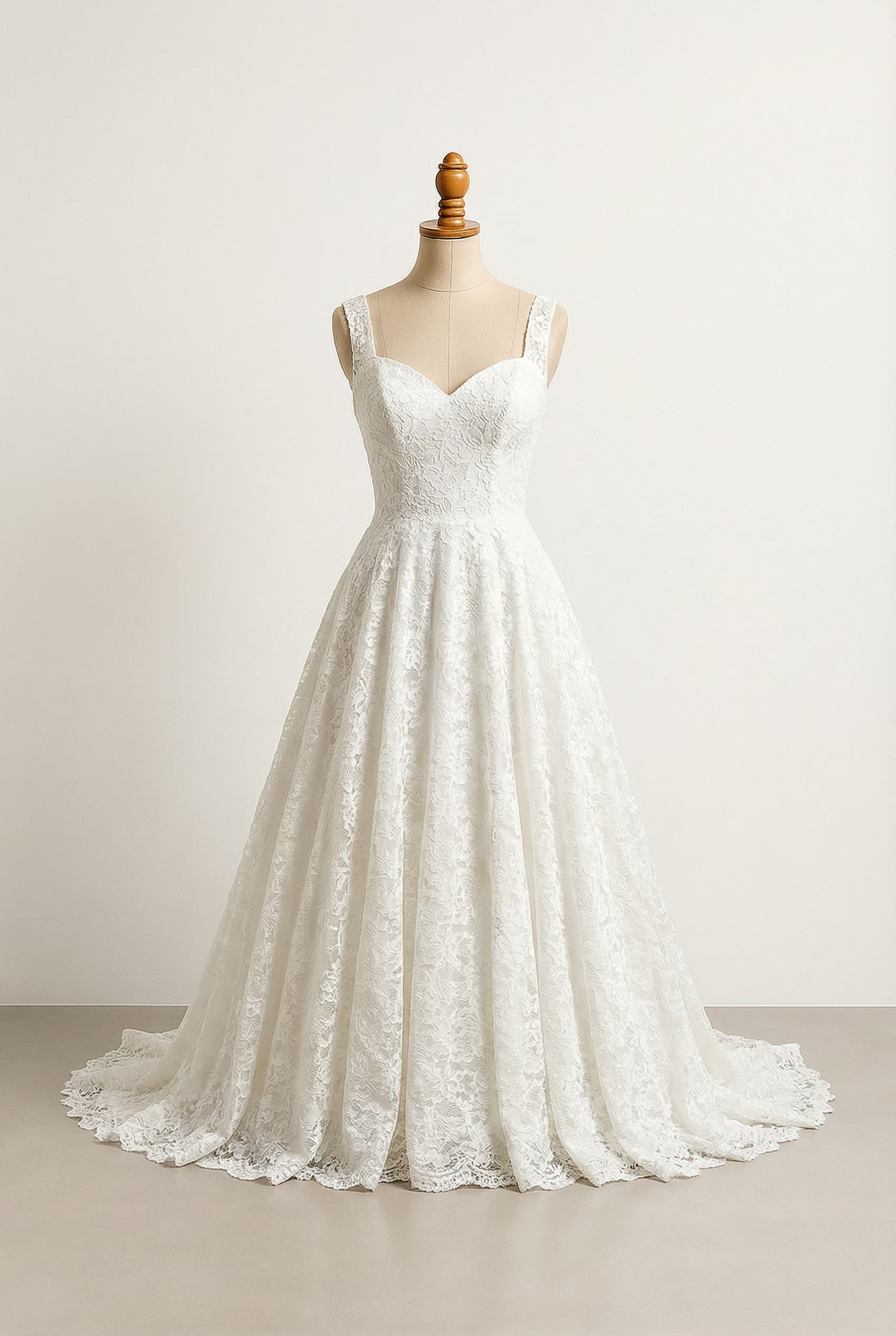 A romantic wedding dress with elegant details