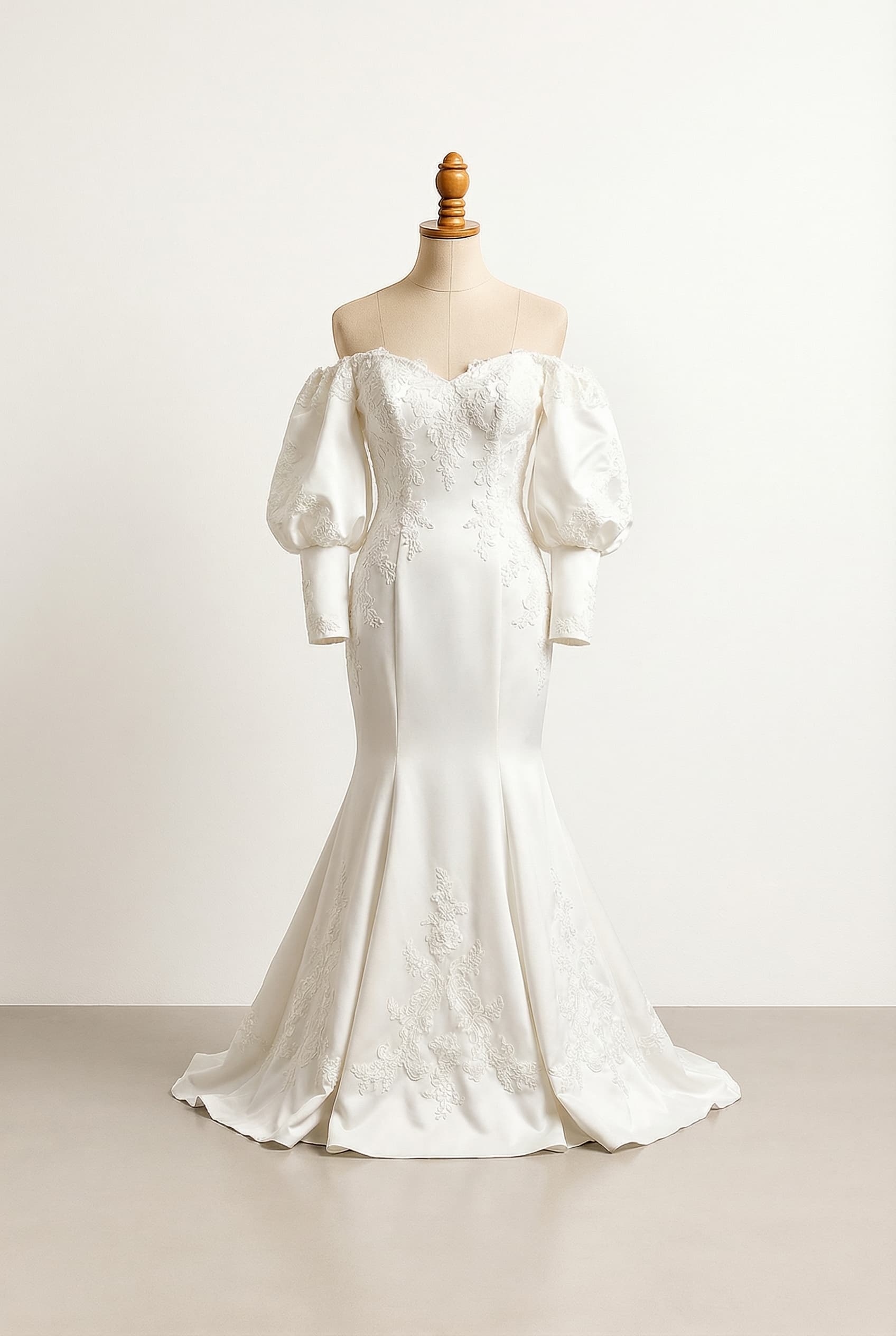 A romantic wedding dress with elegant details