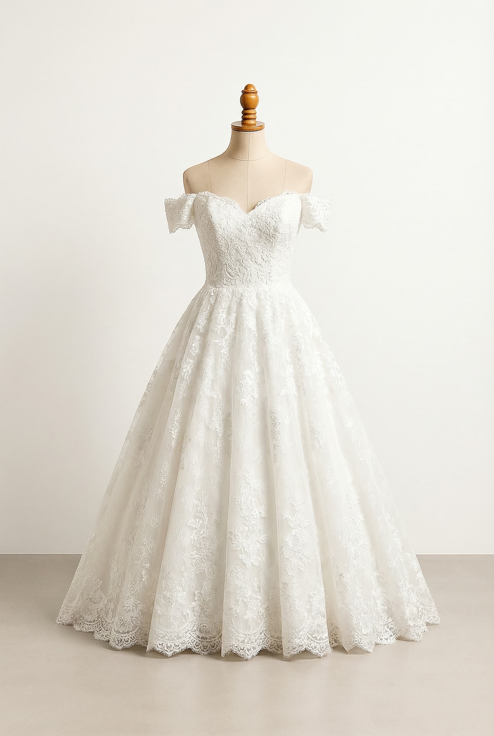 A romantic wedding dress with elegant details