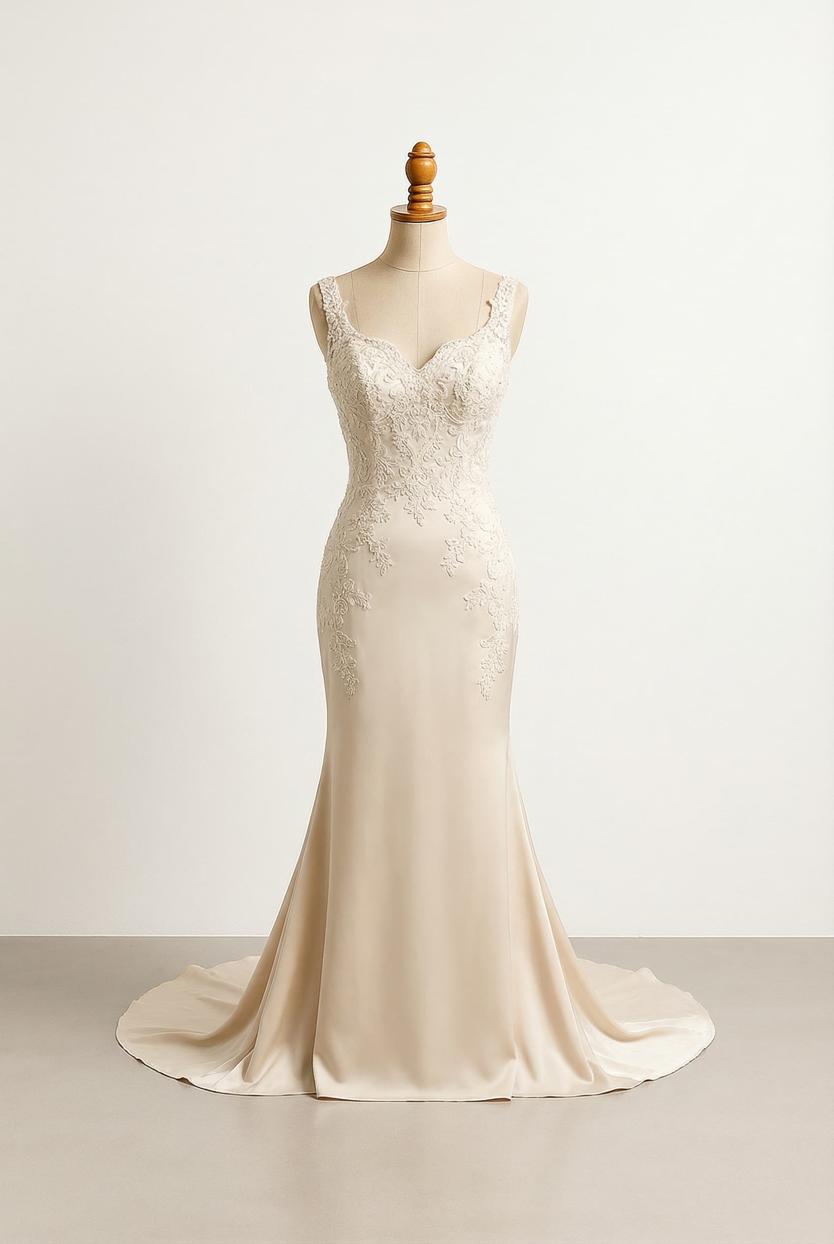 A romantic wedding dress with elegant details