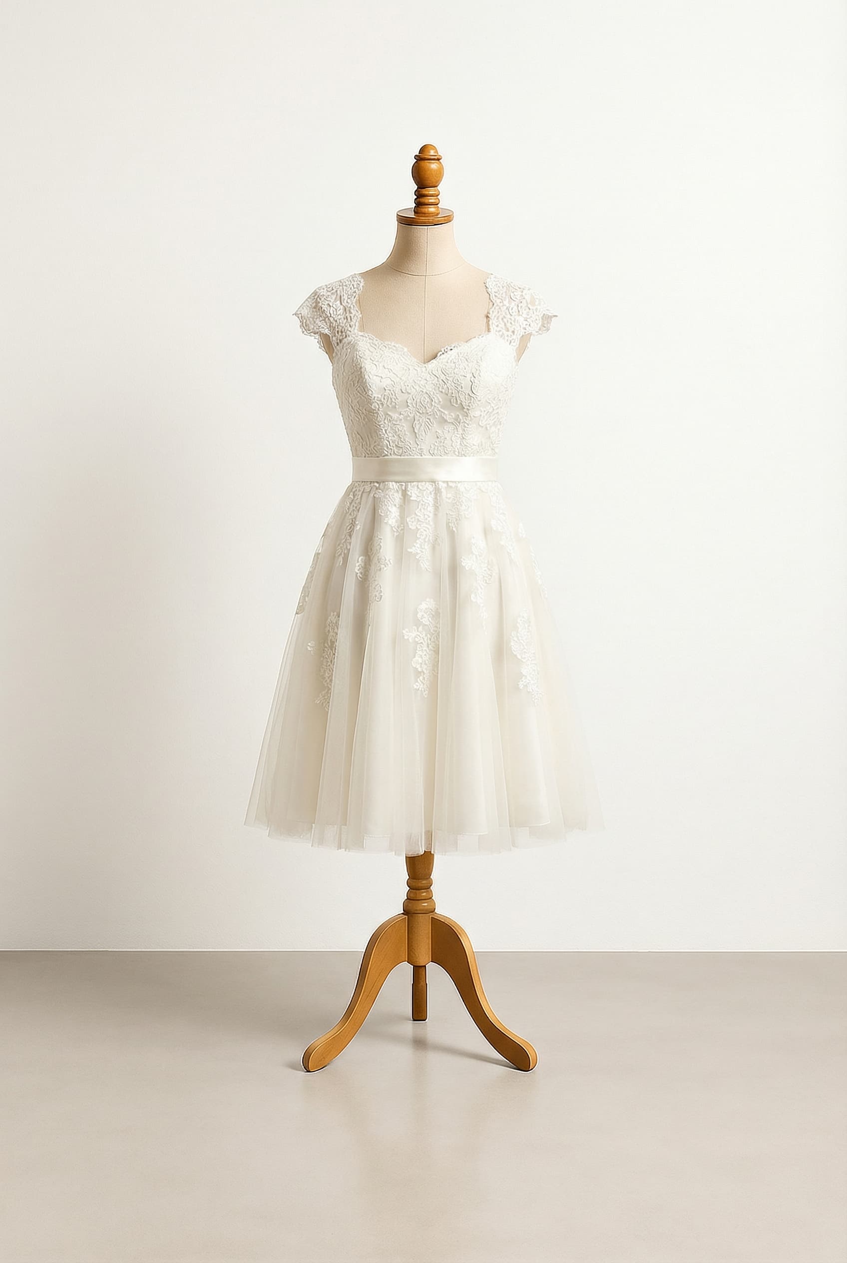 A romantic wedding dress with elegant details