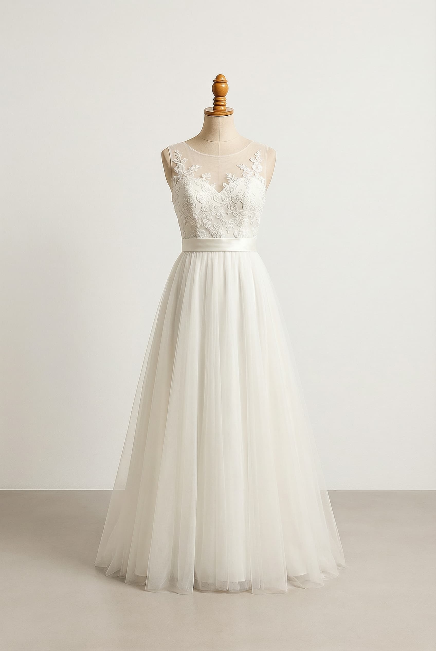 A romantic wedding dress with elegant details