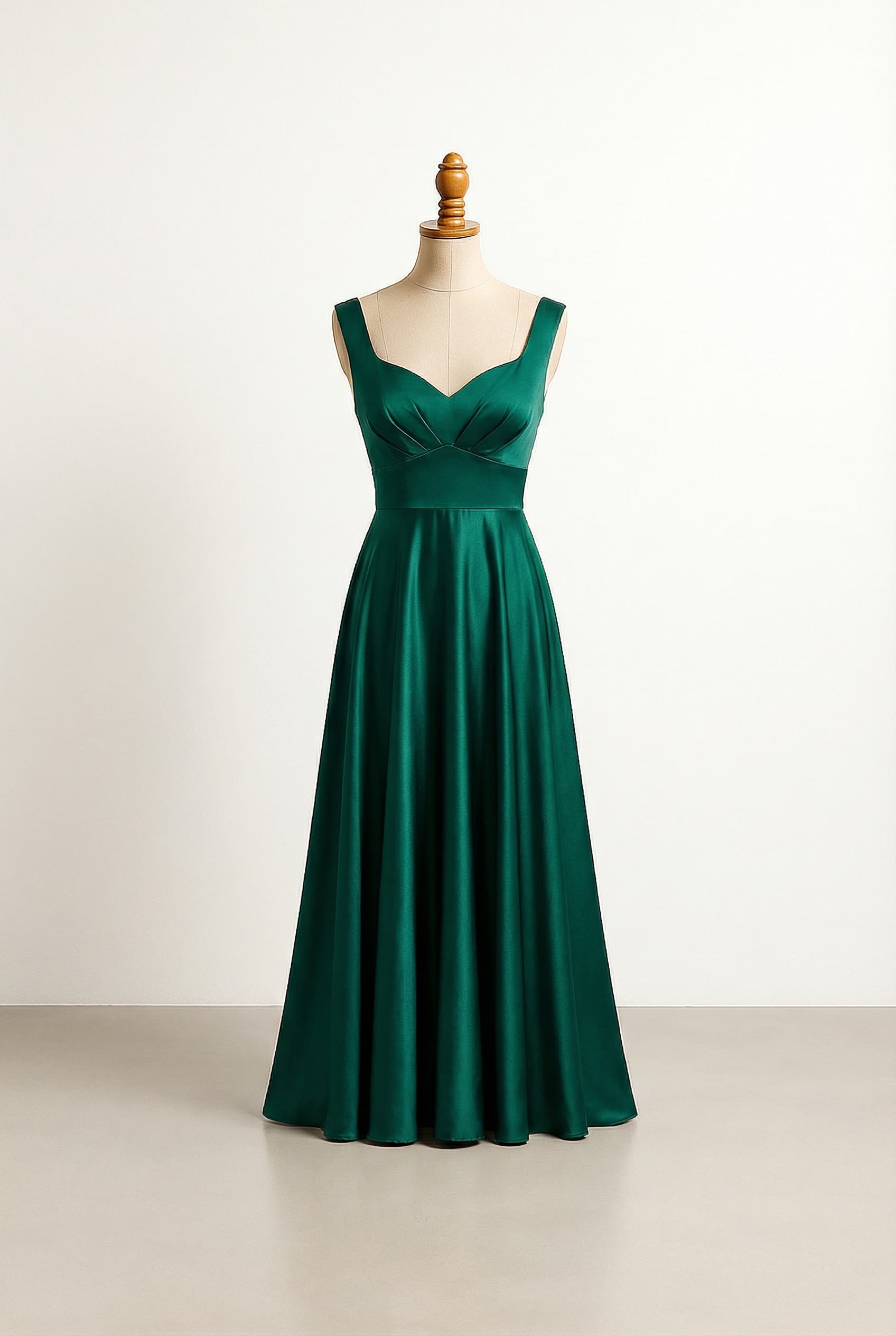 A prom dress in emerald green