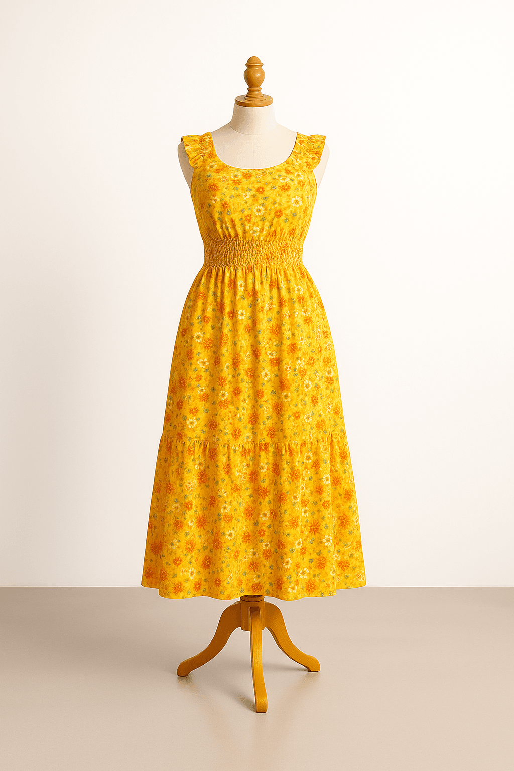 a flowery sundress that looks like sunshine