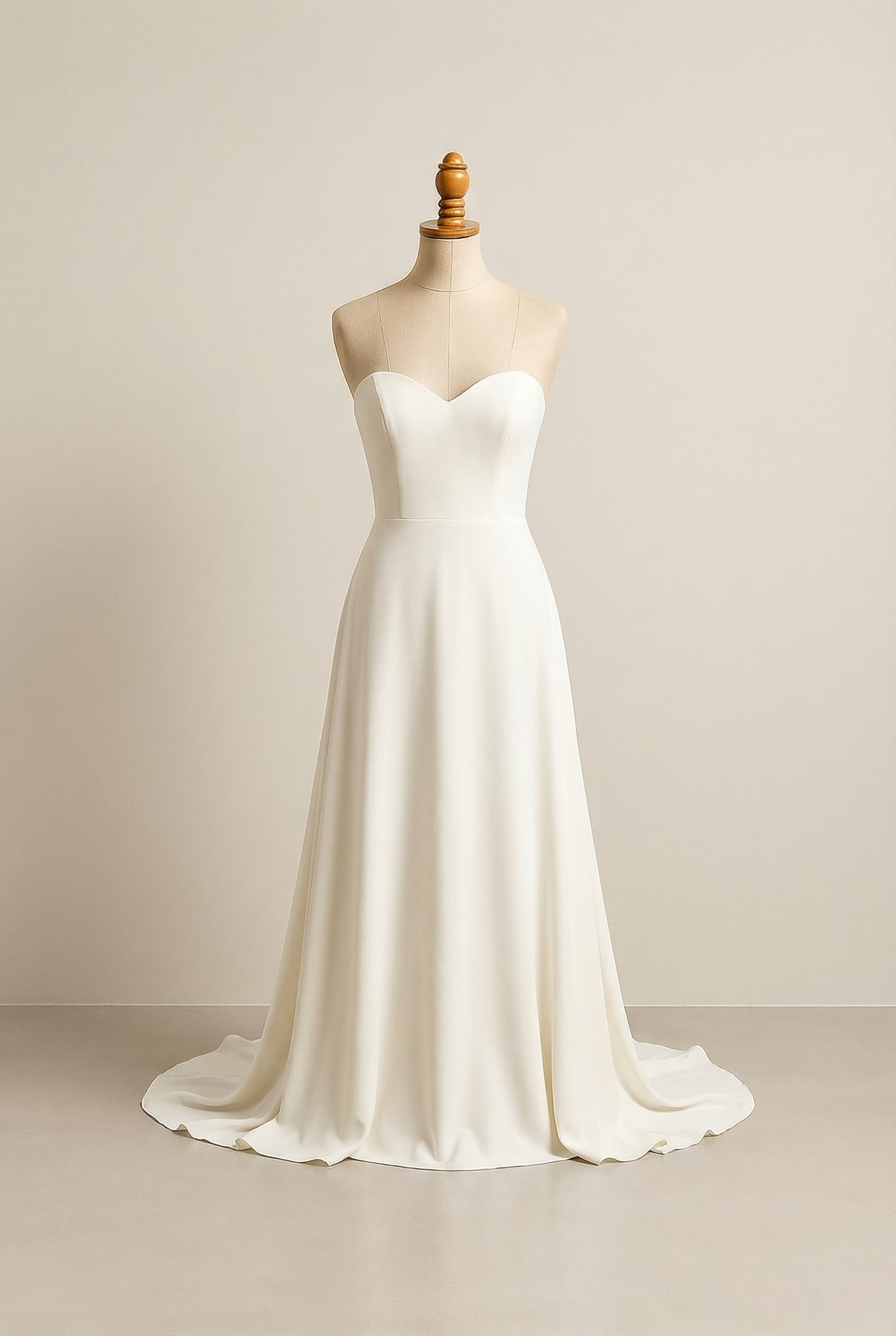 Wedding dress with a sweetheart neckline