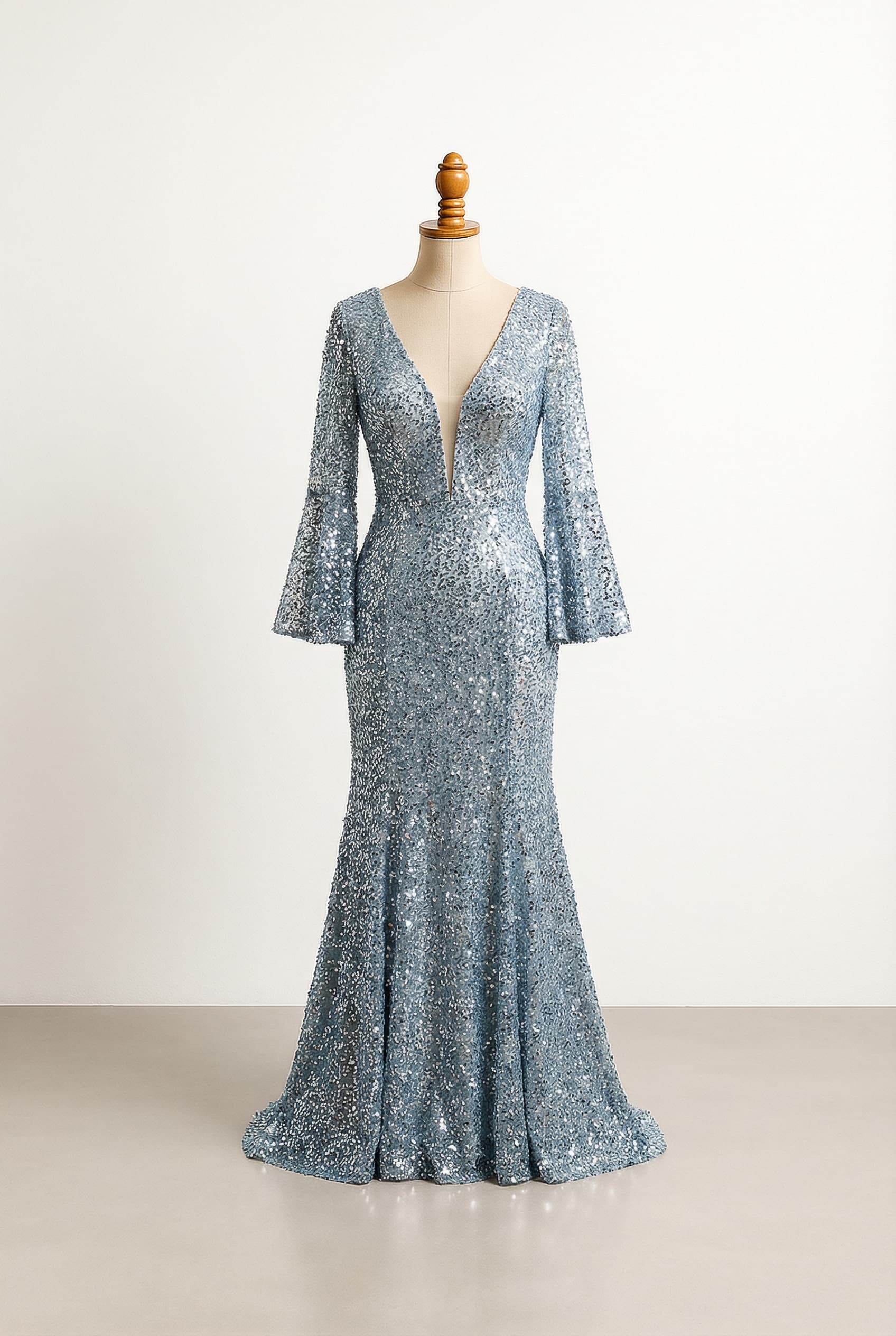 A romantic wedding dress with elegant details