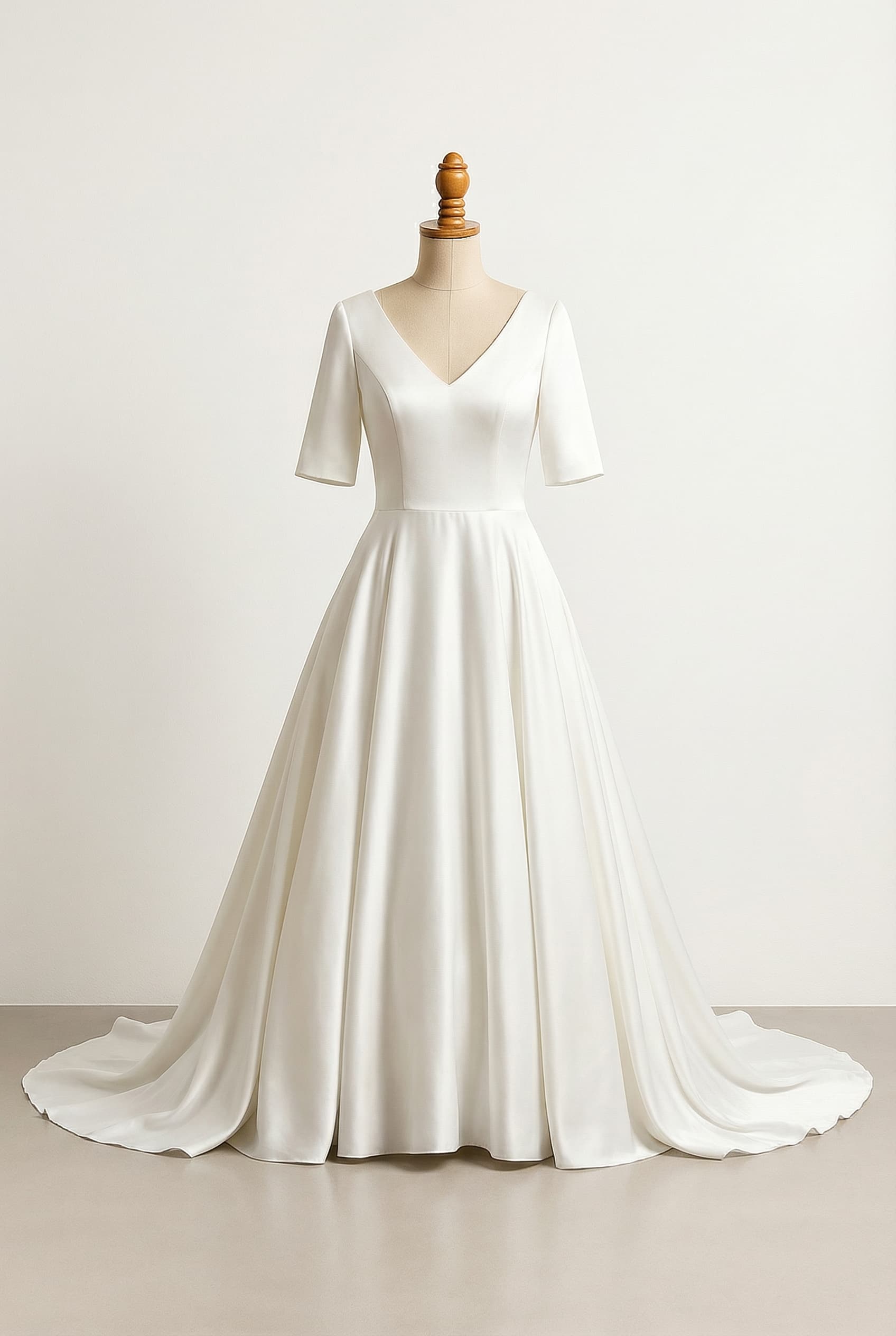 A romantic wedding dress with elegant details