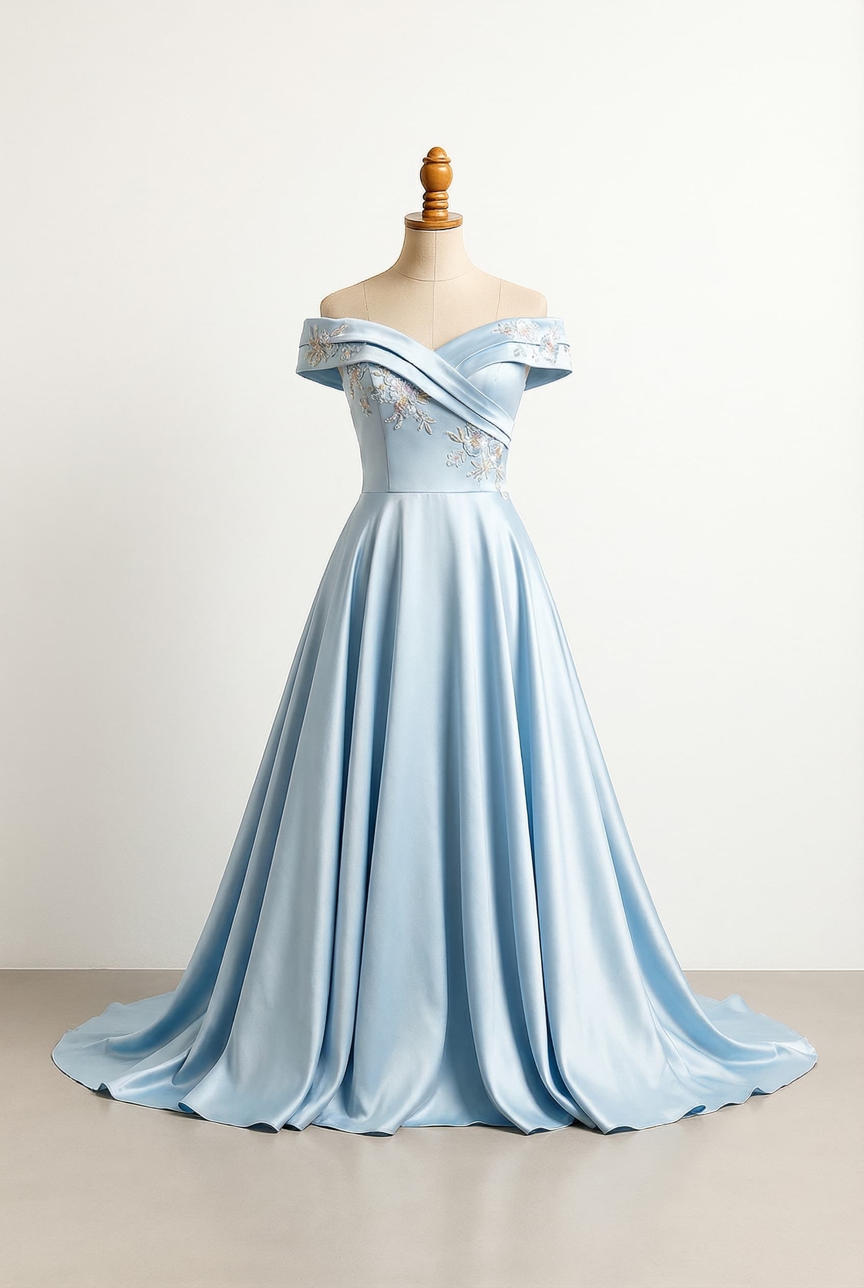 A romantic wedding dress with elegant details