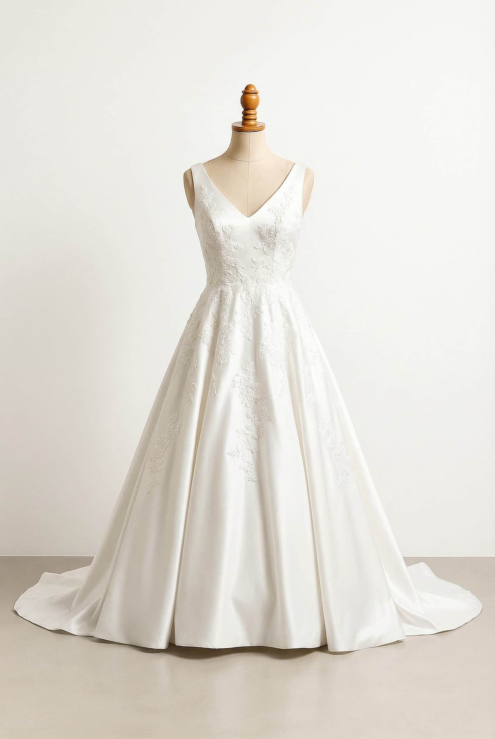 A romantic wedding dress with elegant details