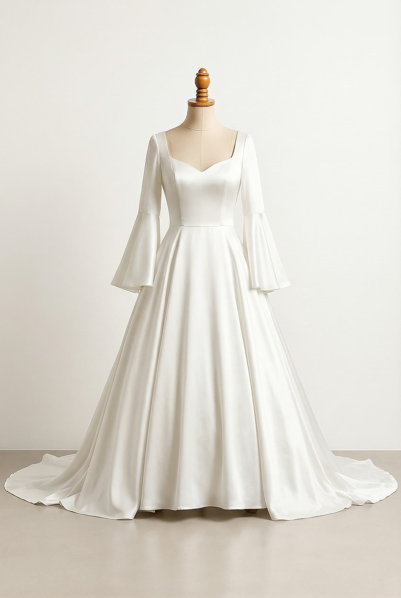 A romantic wedding dress with elegant details