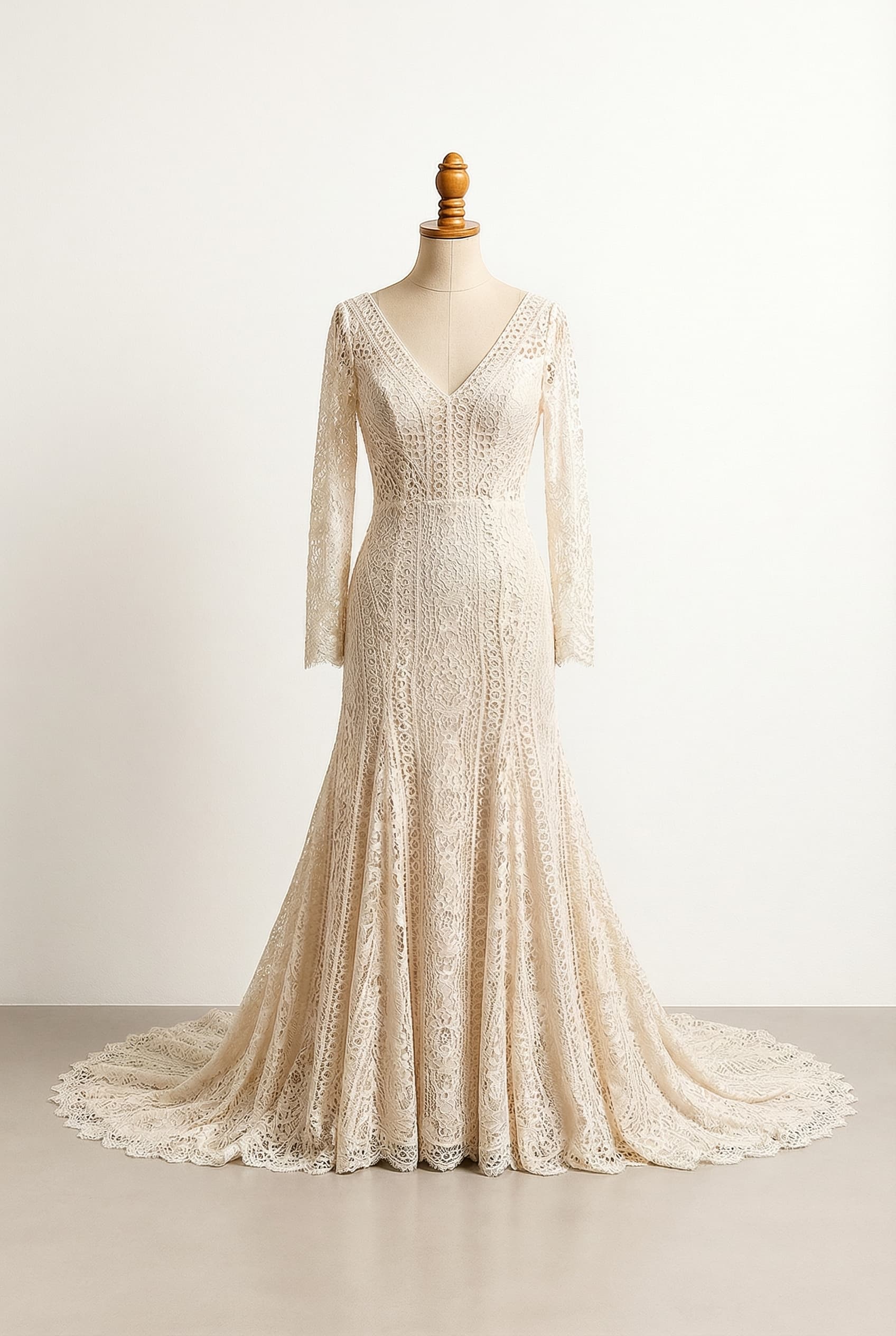 A romantic wedding dress with elegant details
