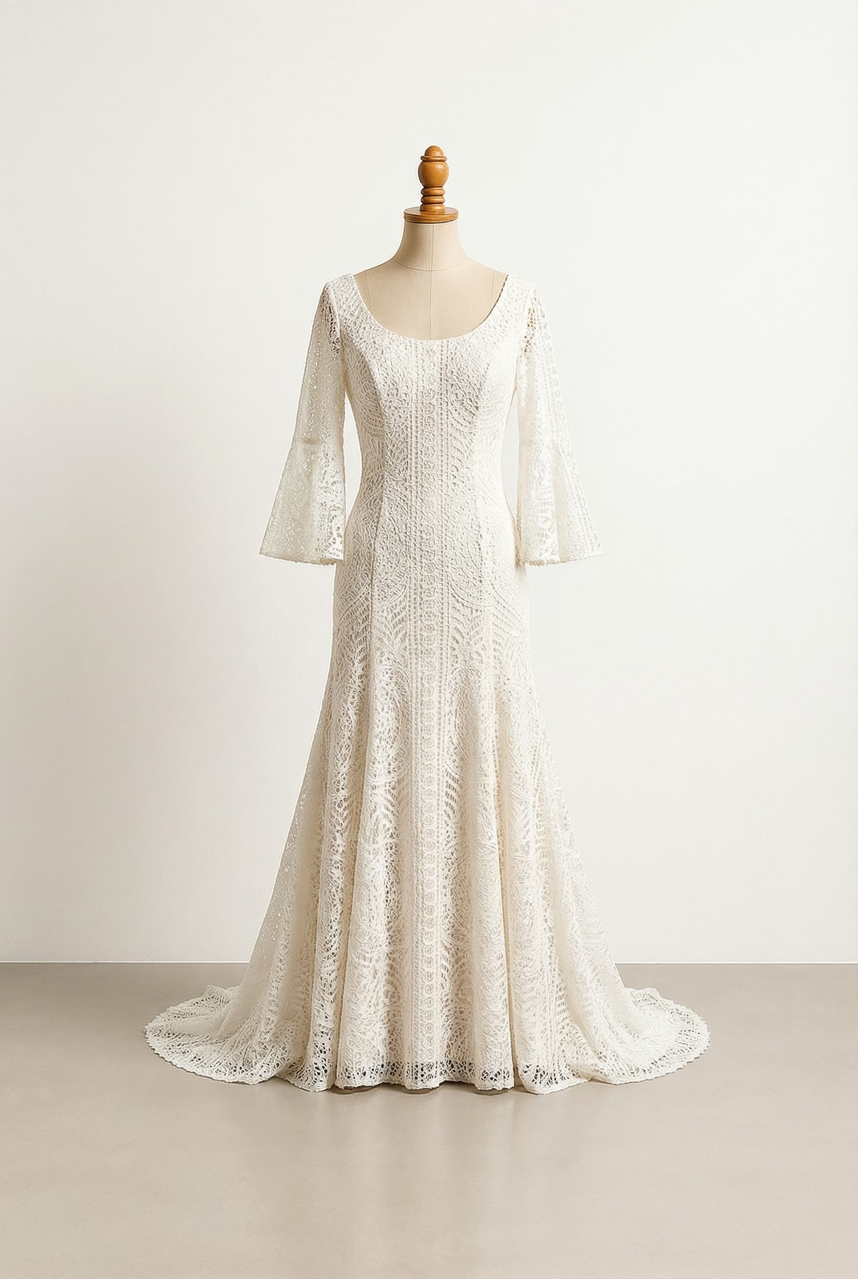 A romantic wedding dress with elegant details