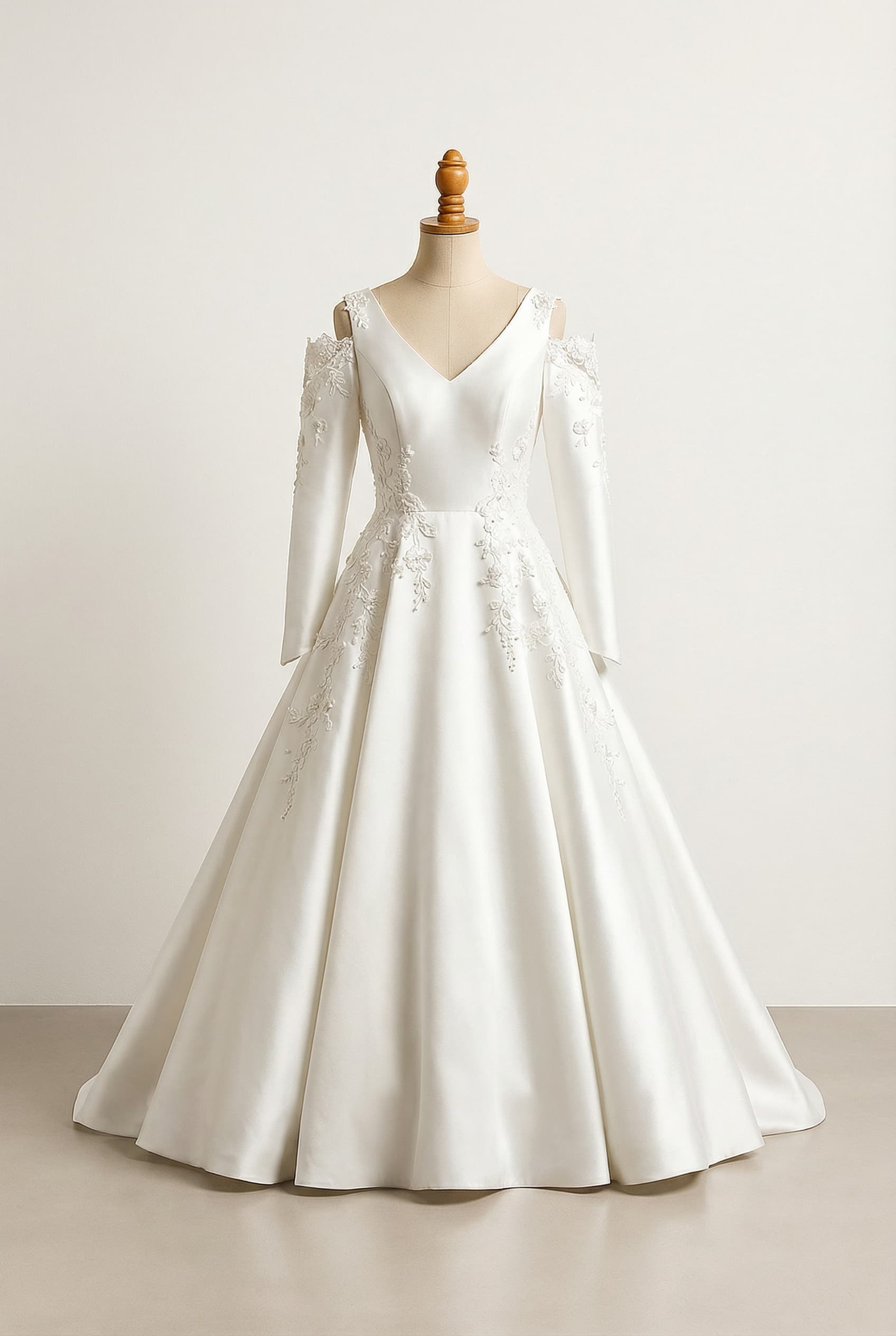 A romantic wedding dress with elegant details