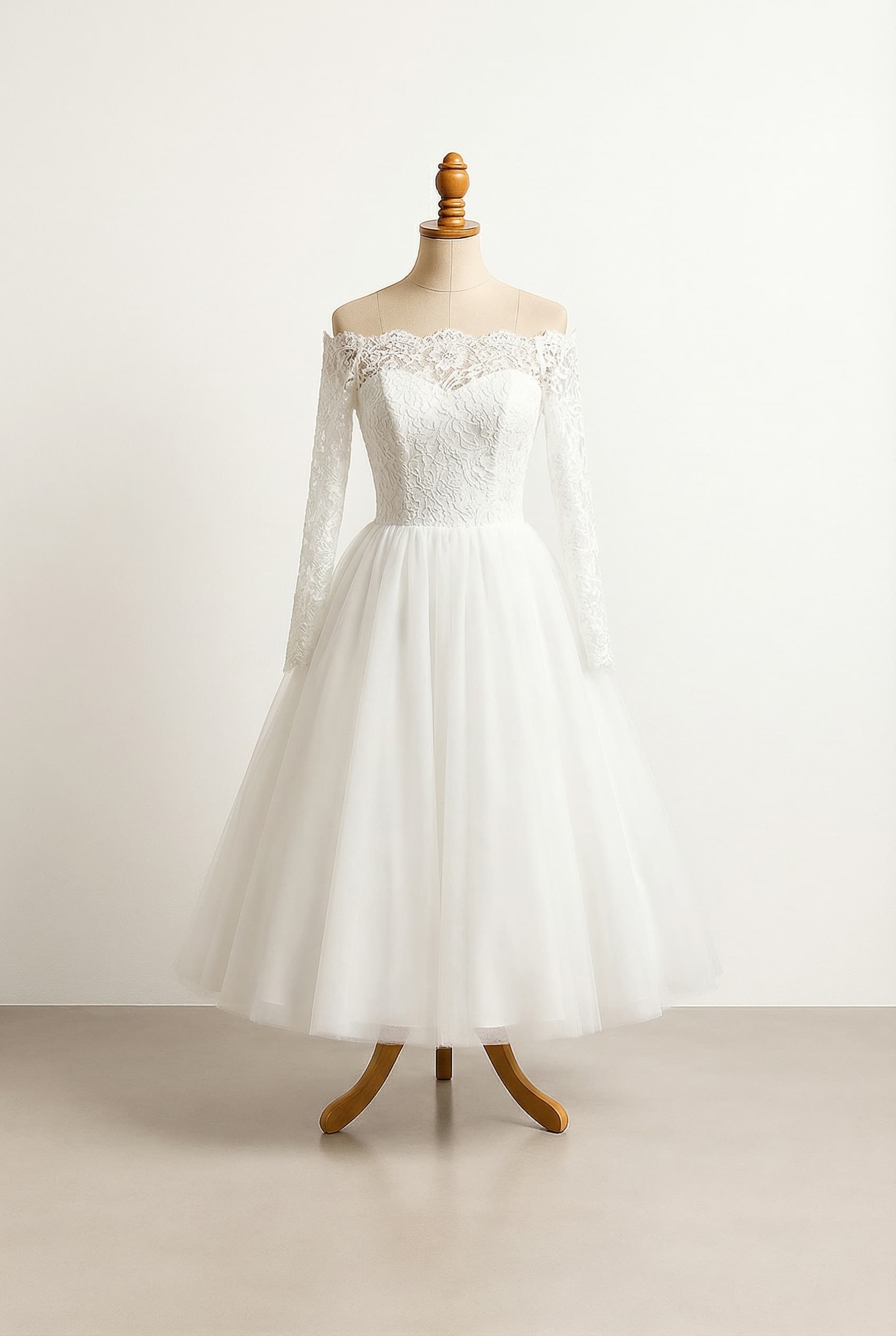 A romantic wedding dress with elegant details