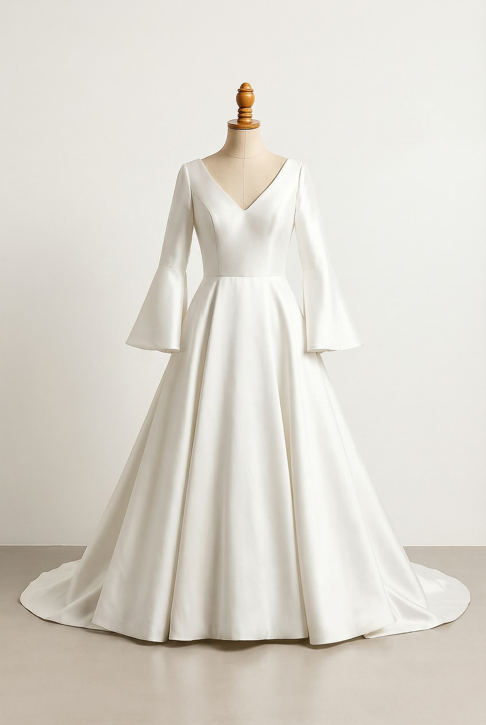 A romantic wedding dress with elegant details