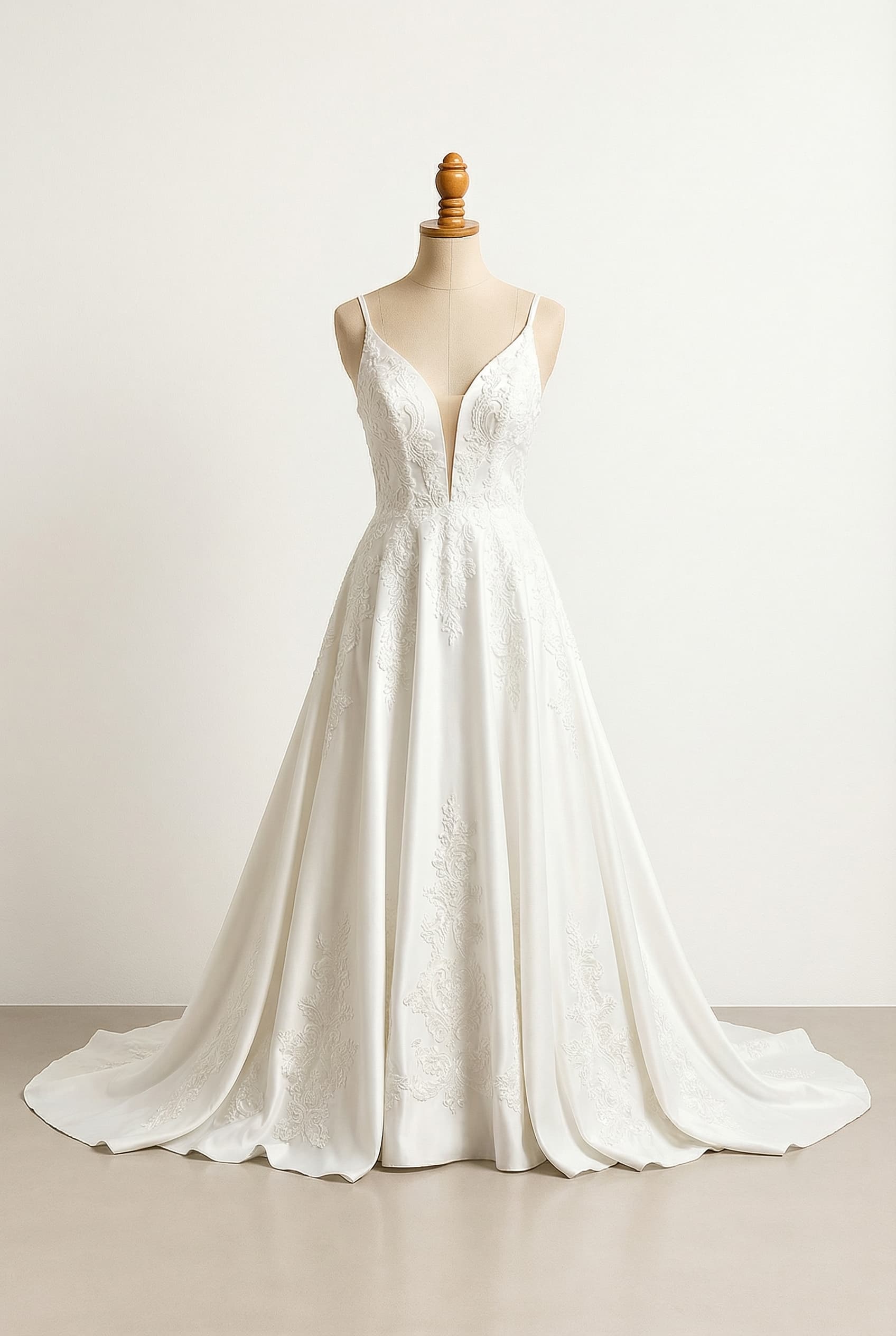 A romantic wedding dress with elegant details