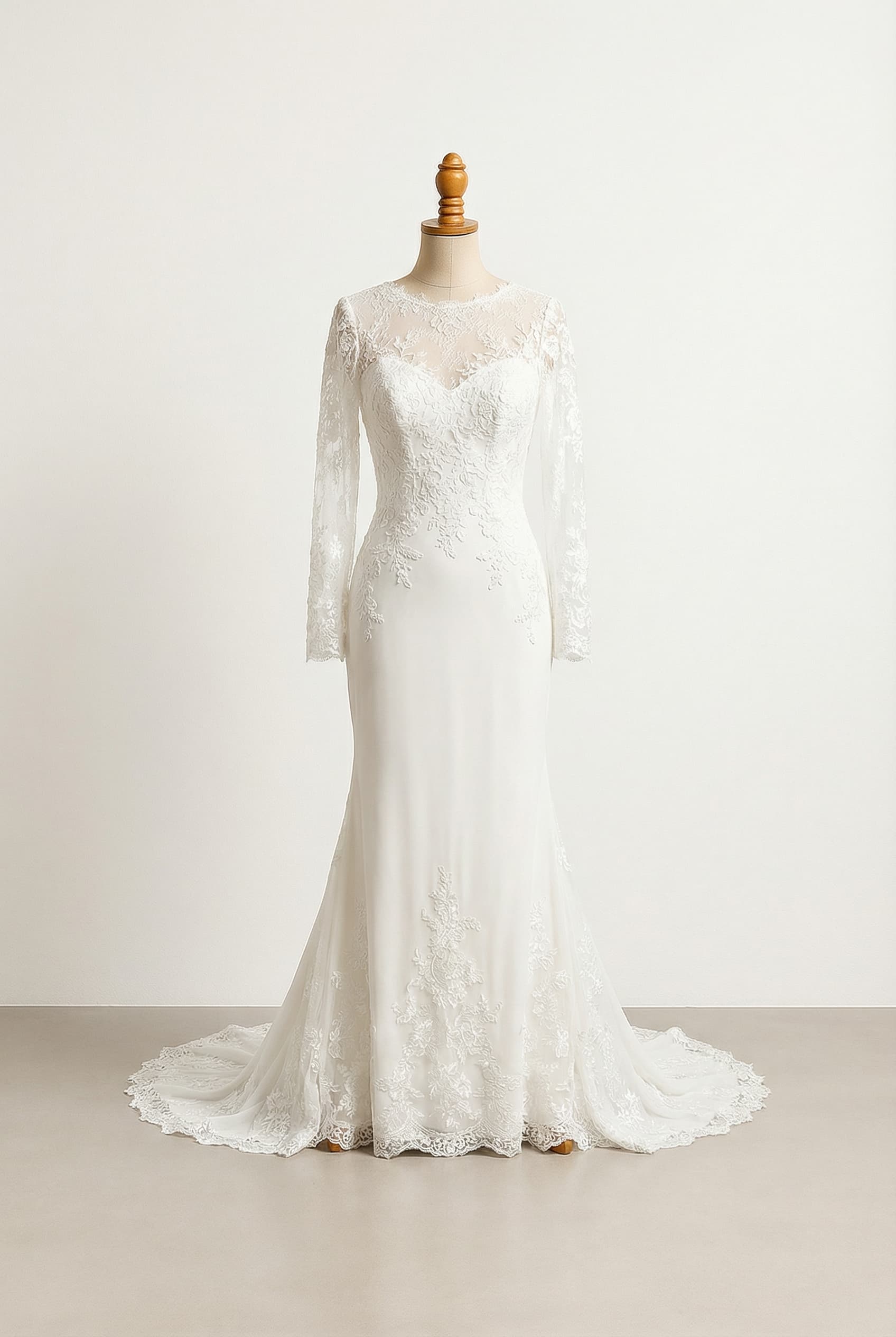 A romantic wedding dress with elegant details