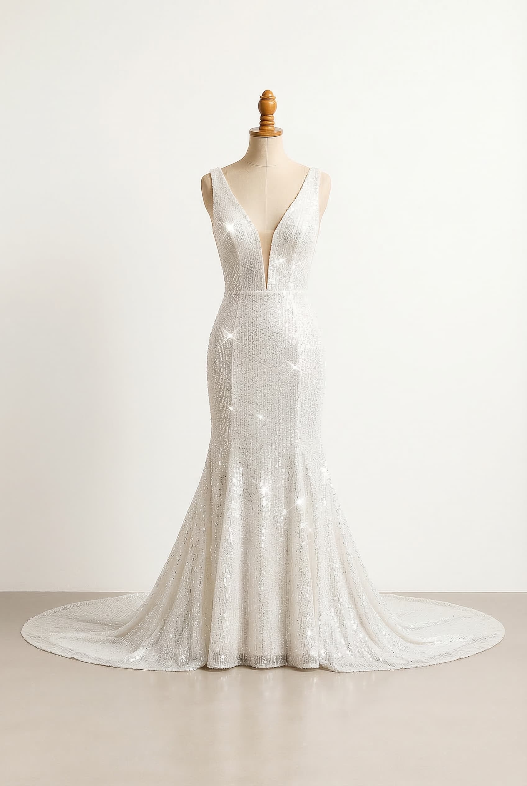 Elegant style with lower neckline or strapless options. I want a revealing wedding dress