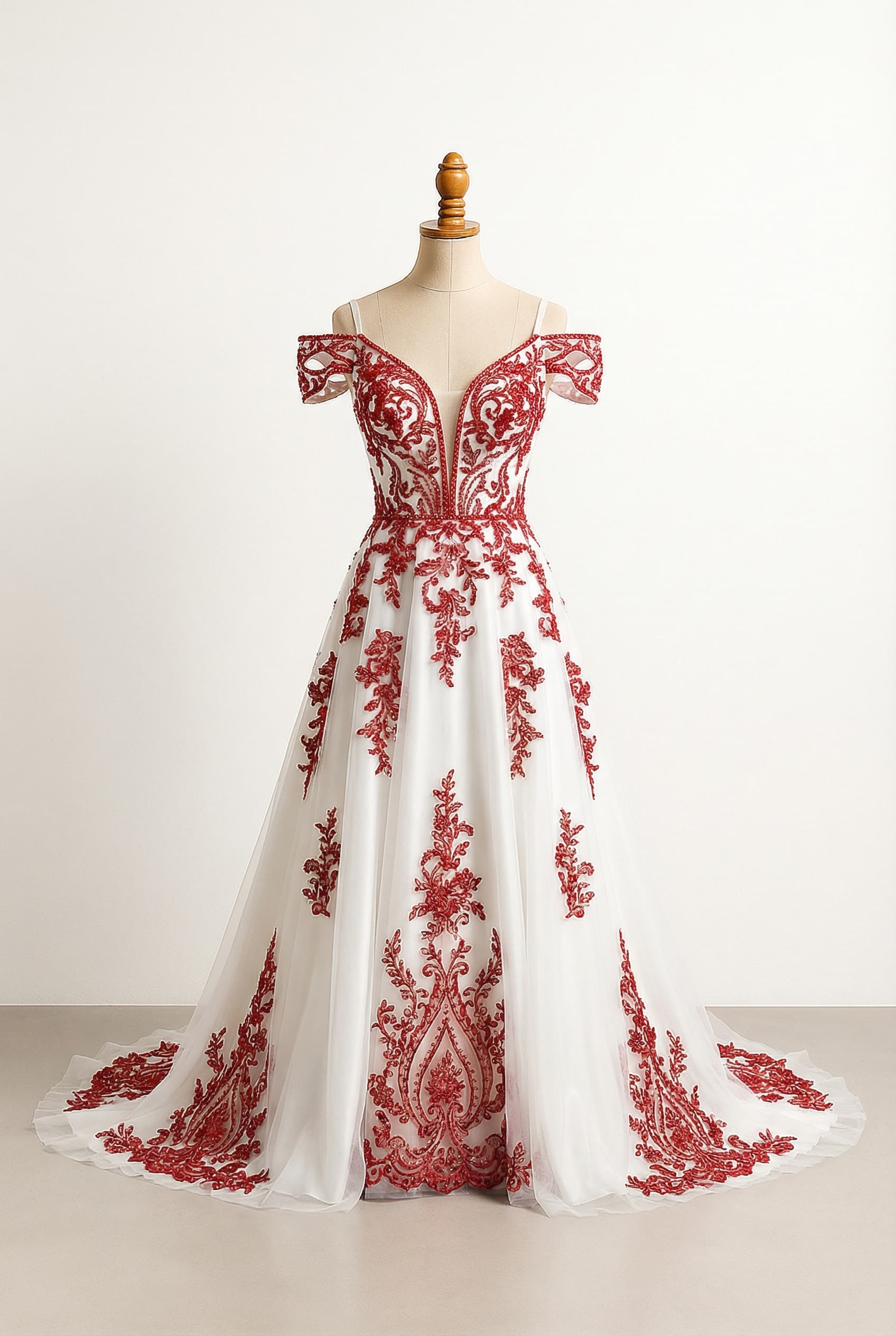 A romantic wedding dress with elegant details