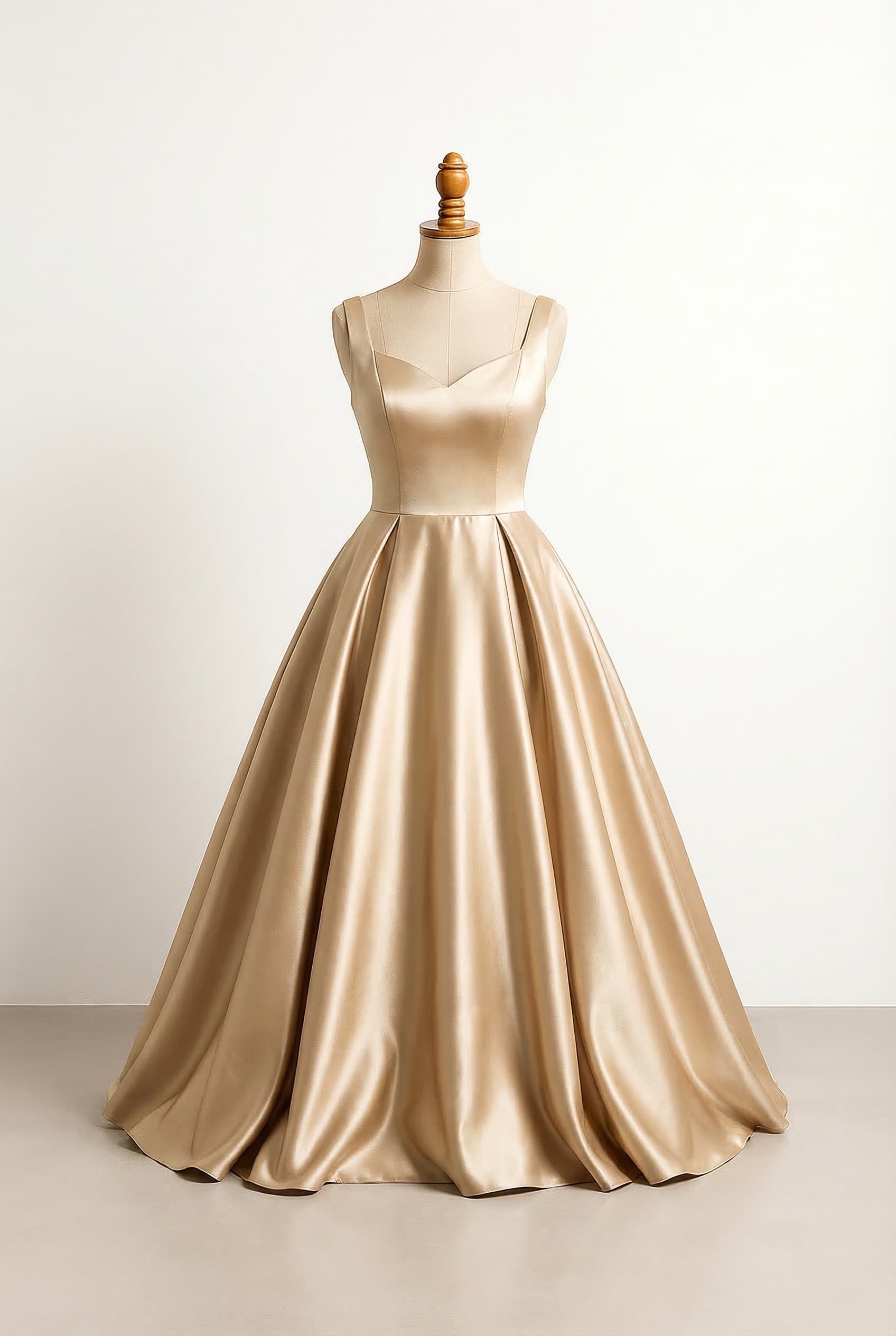 balanced prom dress with a v-neckline and a flowy skirt