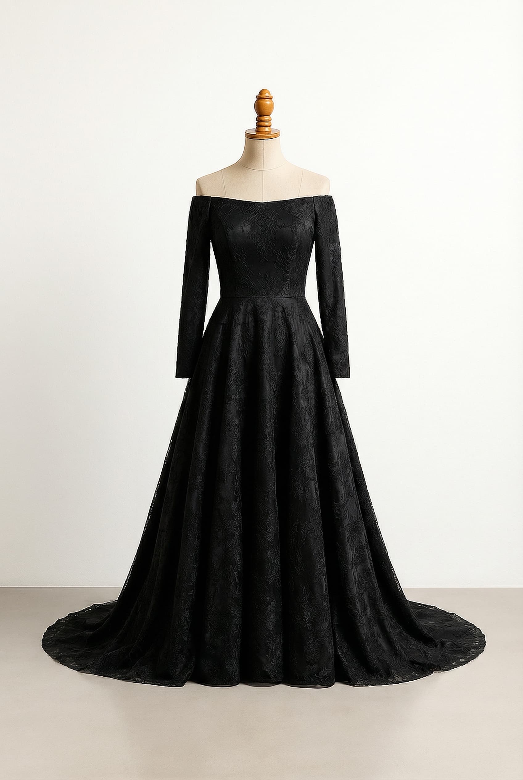 A romantic wedding dress with elegant details