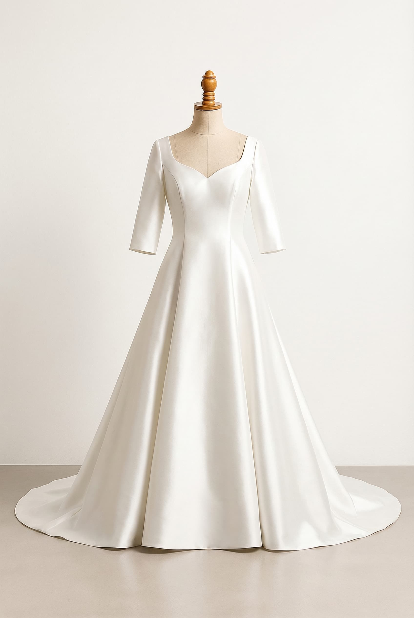 I want a balanced wedding dress with less cleavage