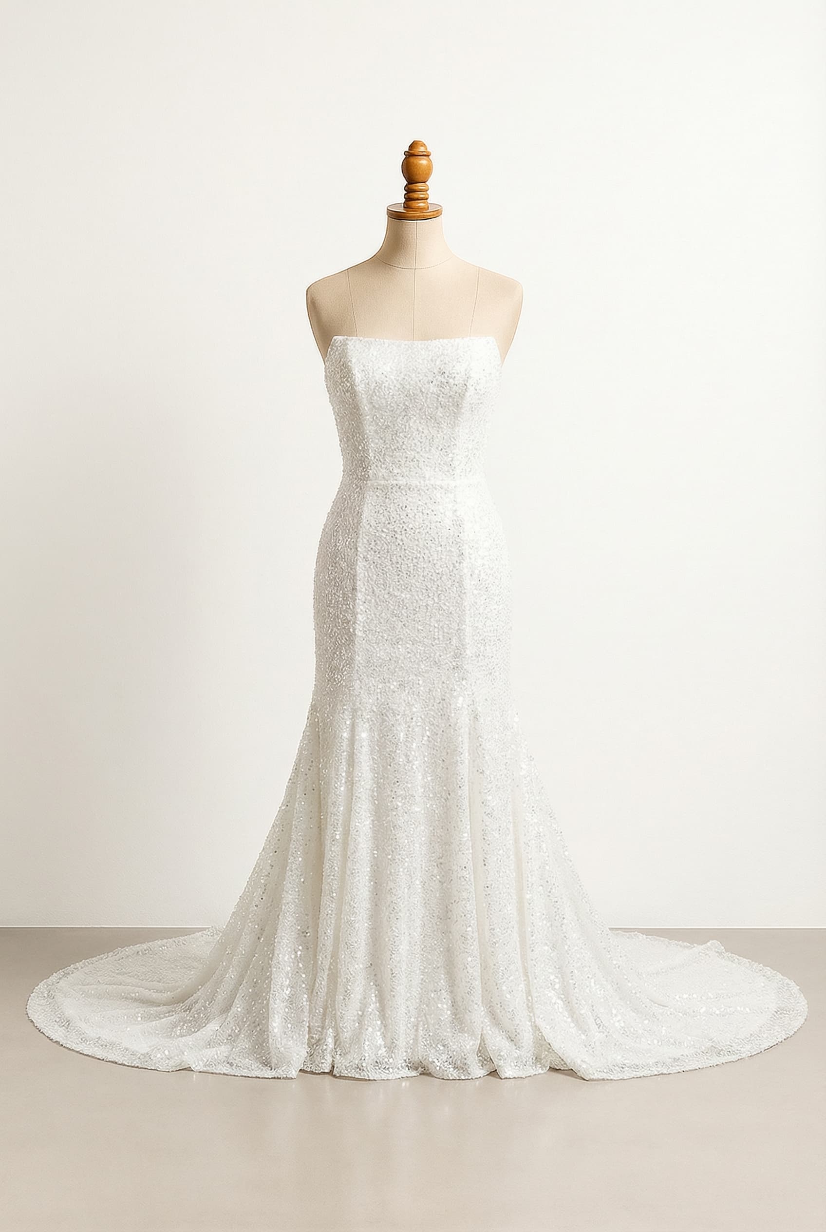 A romantic wedding dress with elegant details