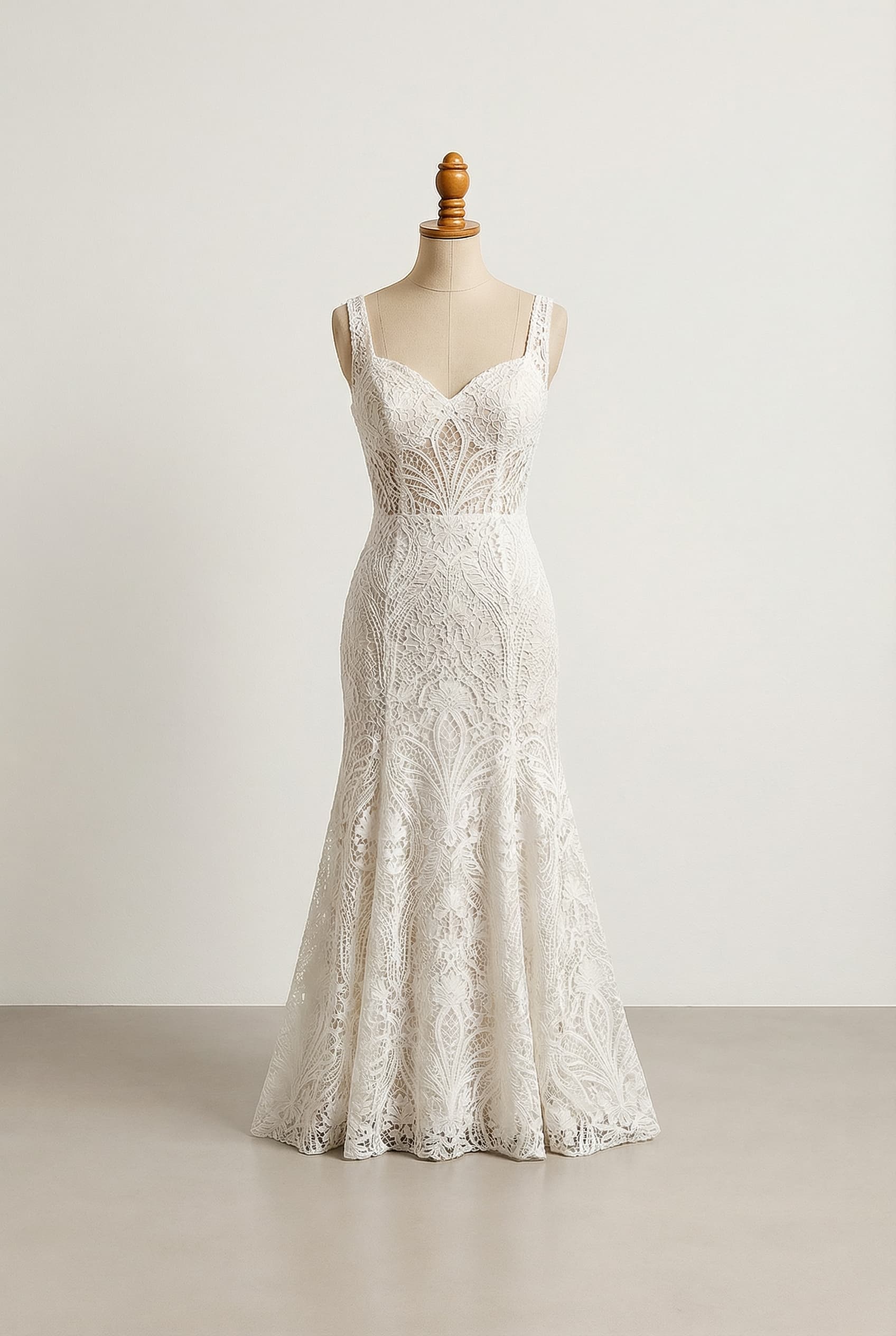 A romantic wedding dress with elegant details