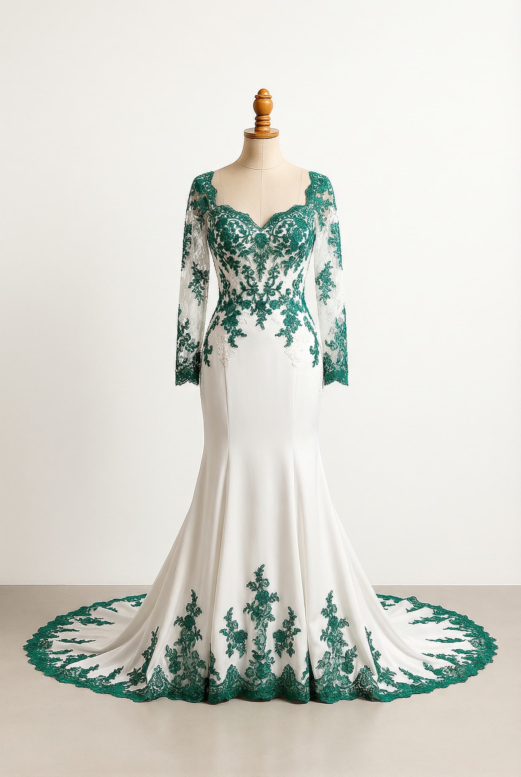 A romantic wedding dress with elegant details