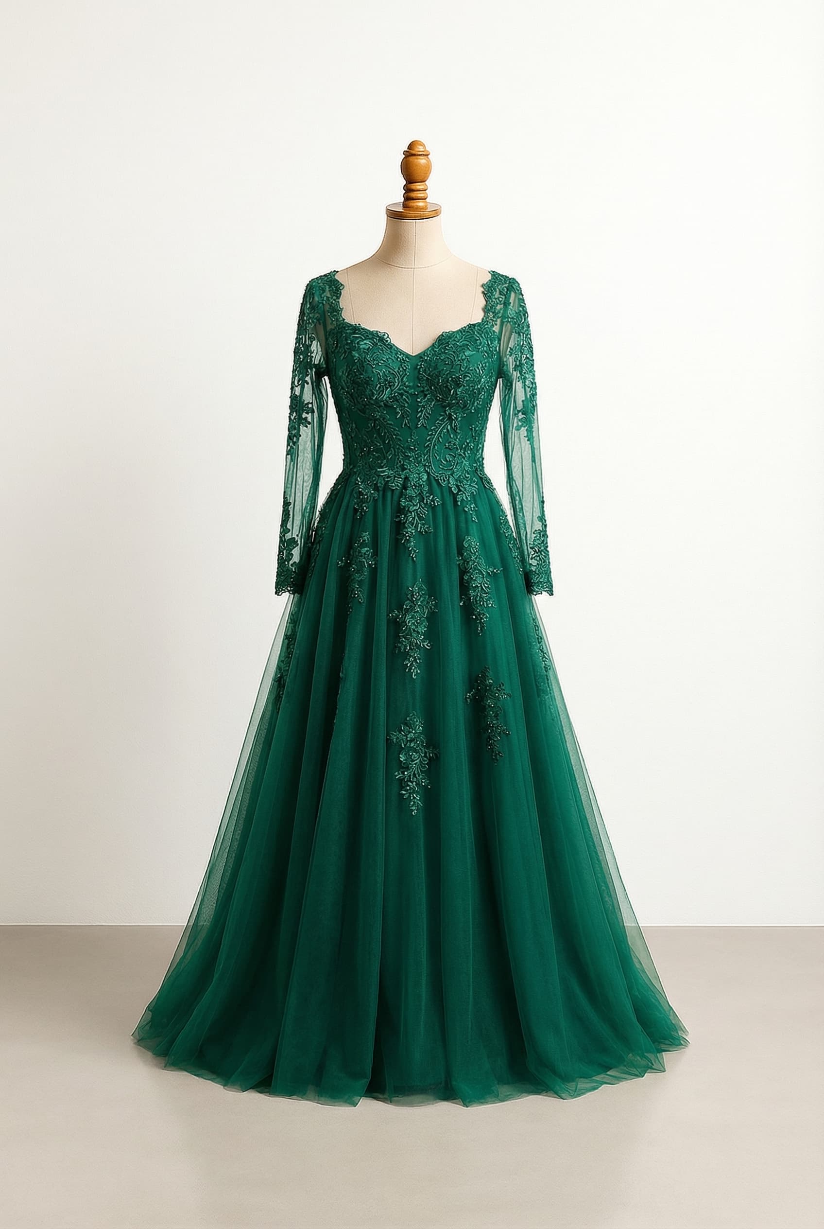 A romantic wedding dress with elegant details