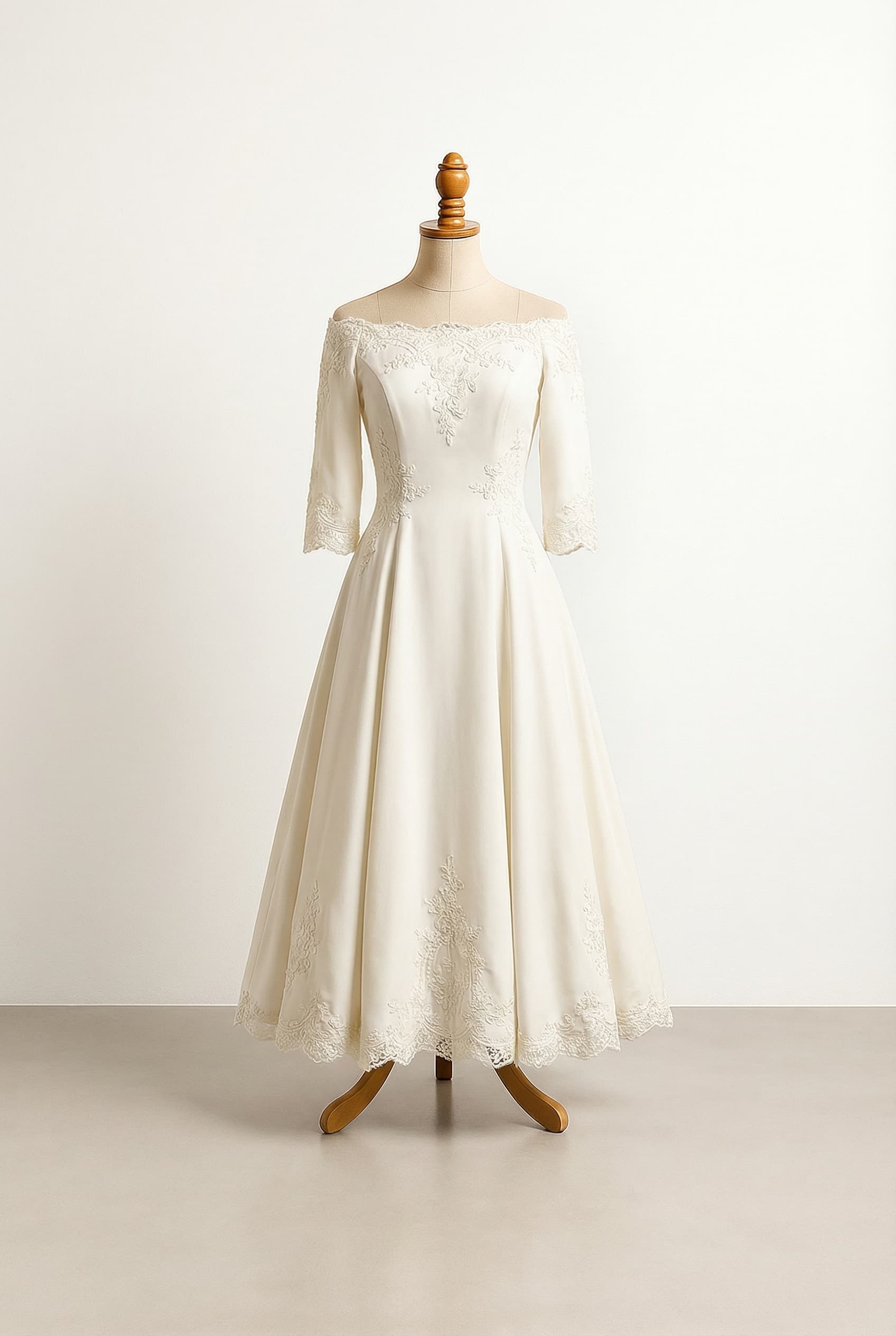 A romantic wedding dress with elegant details